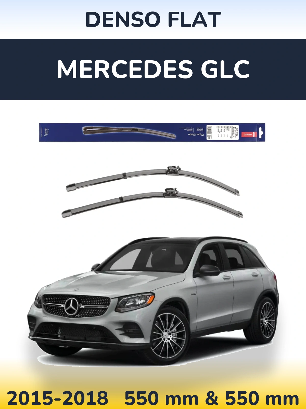 Комплект передних дворников Denso Flat 550 & 550 мм для Mercedes GLC 2015-2018