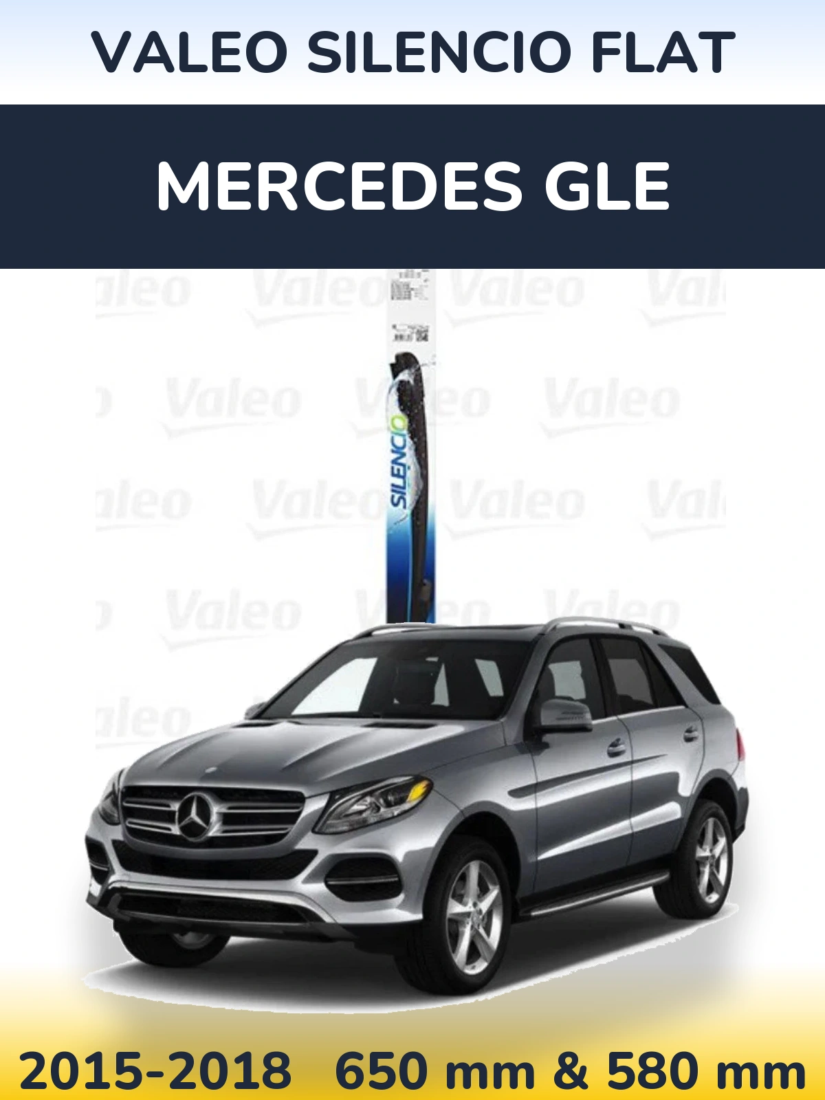 Komplet przednich wycieraczek Valeo Silencio Flat 650 & 580 mm do Mercedes GLE 2015-2018