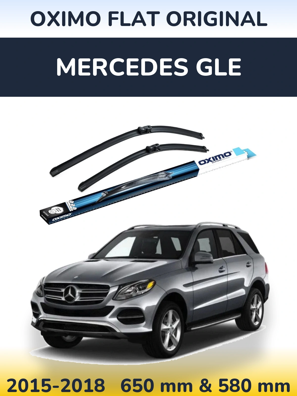 Комплект передних дворников Oximo Flat Original 650 & 580 мм для Mercedes GLE 2015-2018