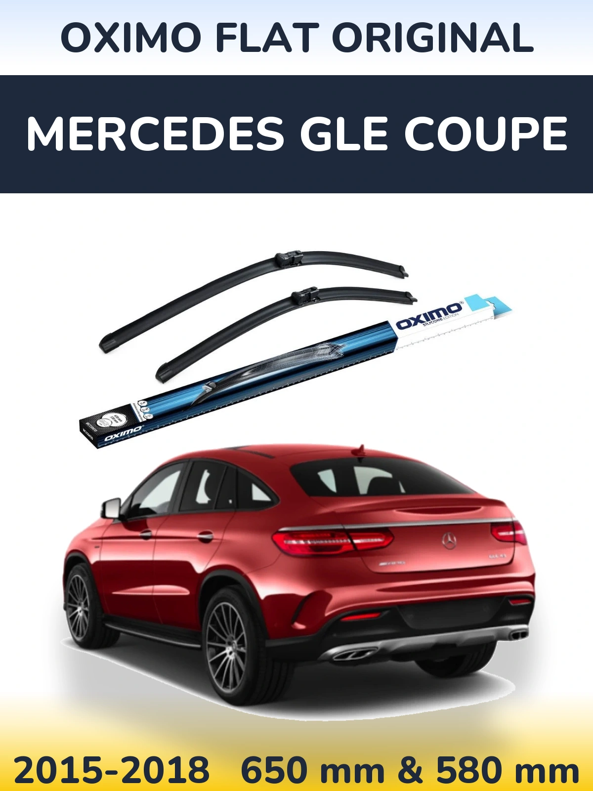 Комплект передних дворников Oximo Flat Original 650 & 580 мм для Mercedes GLE Coupe 2015-2018