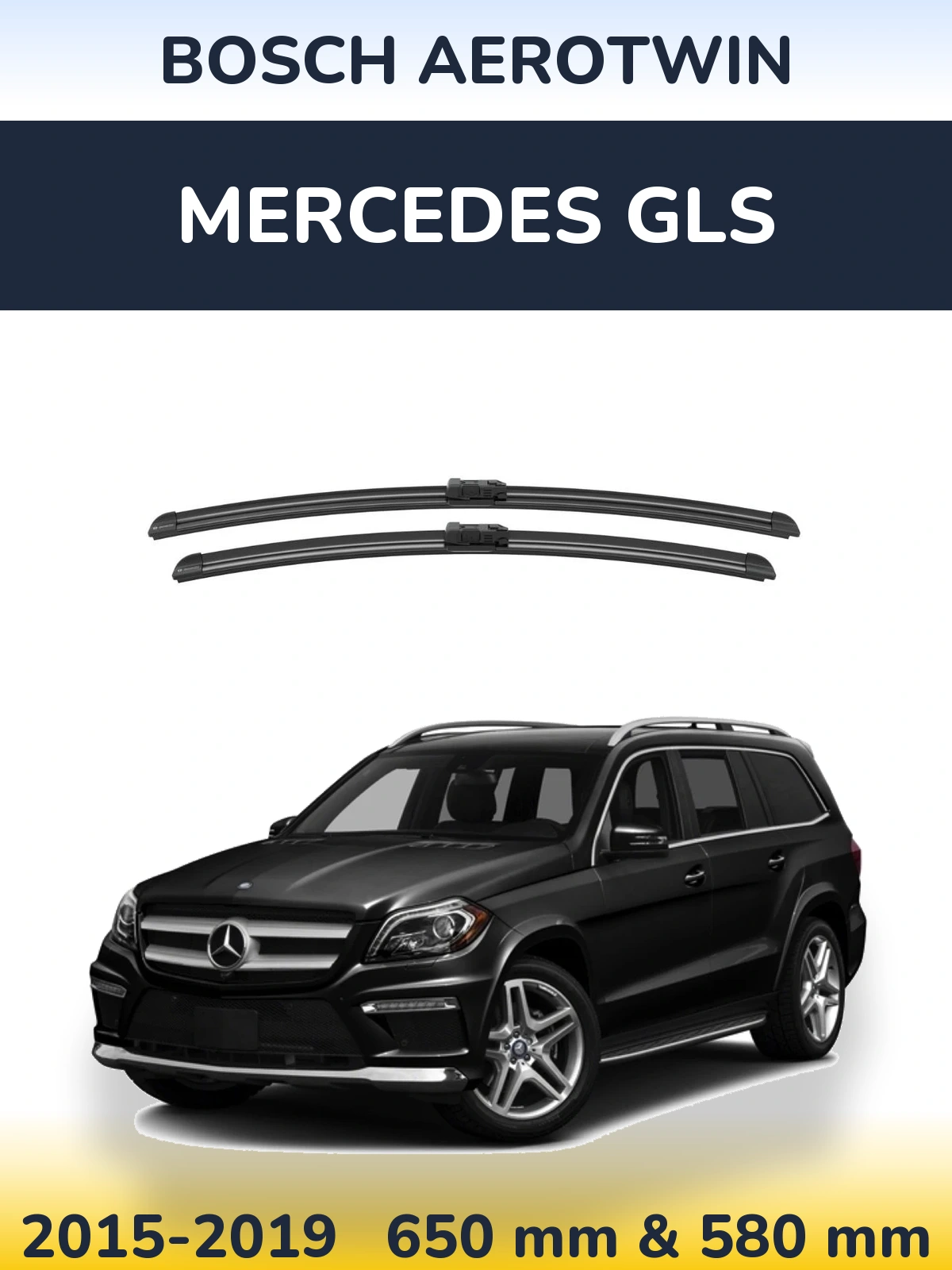 Komplet przednich wycieraczek BOSCH AeroTwin 650 & 580 mm do Mercedes GLS 2015-2019