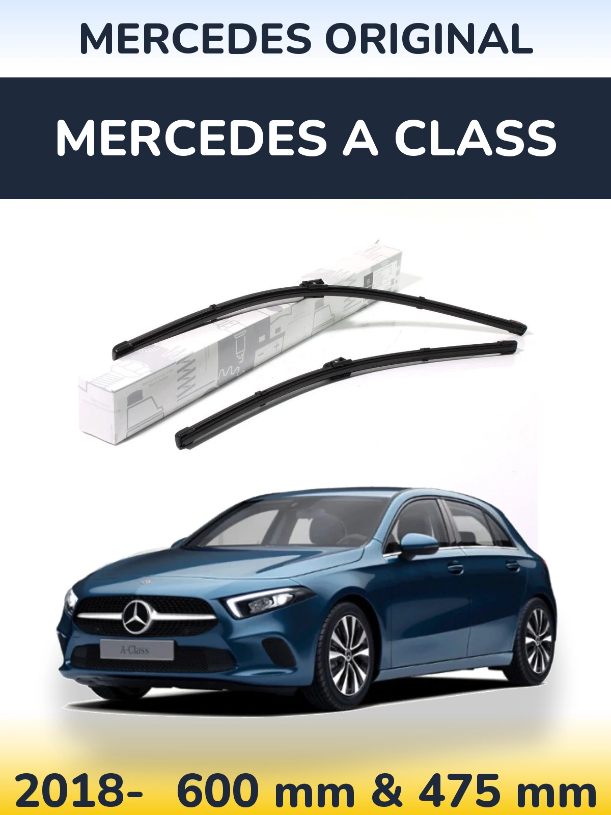 Komplet przednich wycieraczek Mercedes OEM Mercedes Original 600 & 475 mm do Mercedes Klasa A 2018-2026