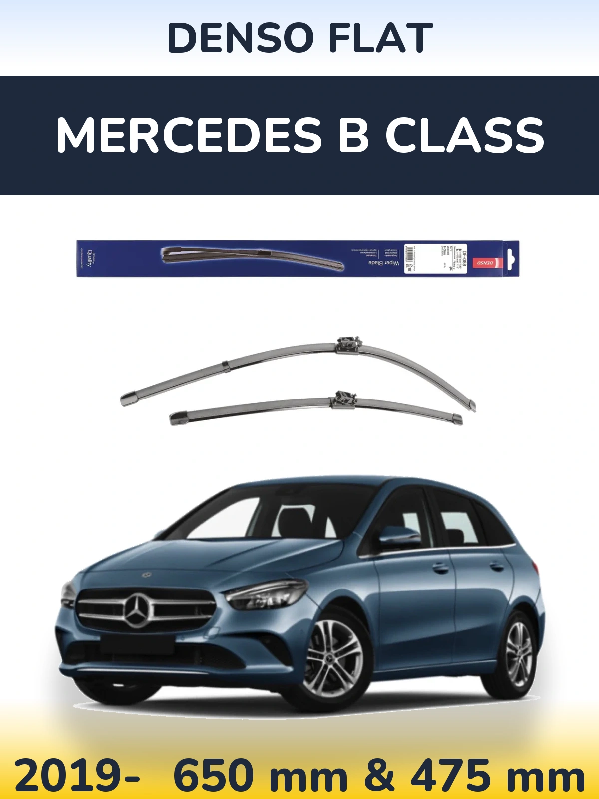 Komplet przednich wycieraczek Denso Flat 650 & 475 mm do Mercedes Klasa B 2019-2026