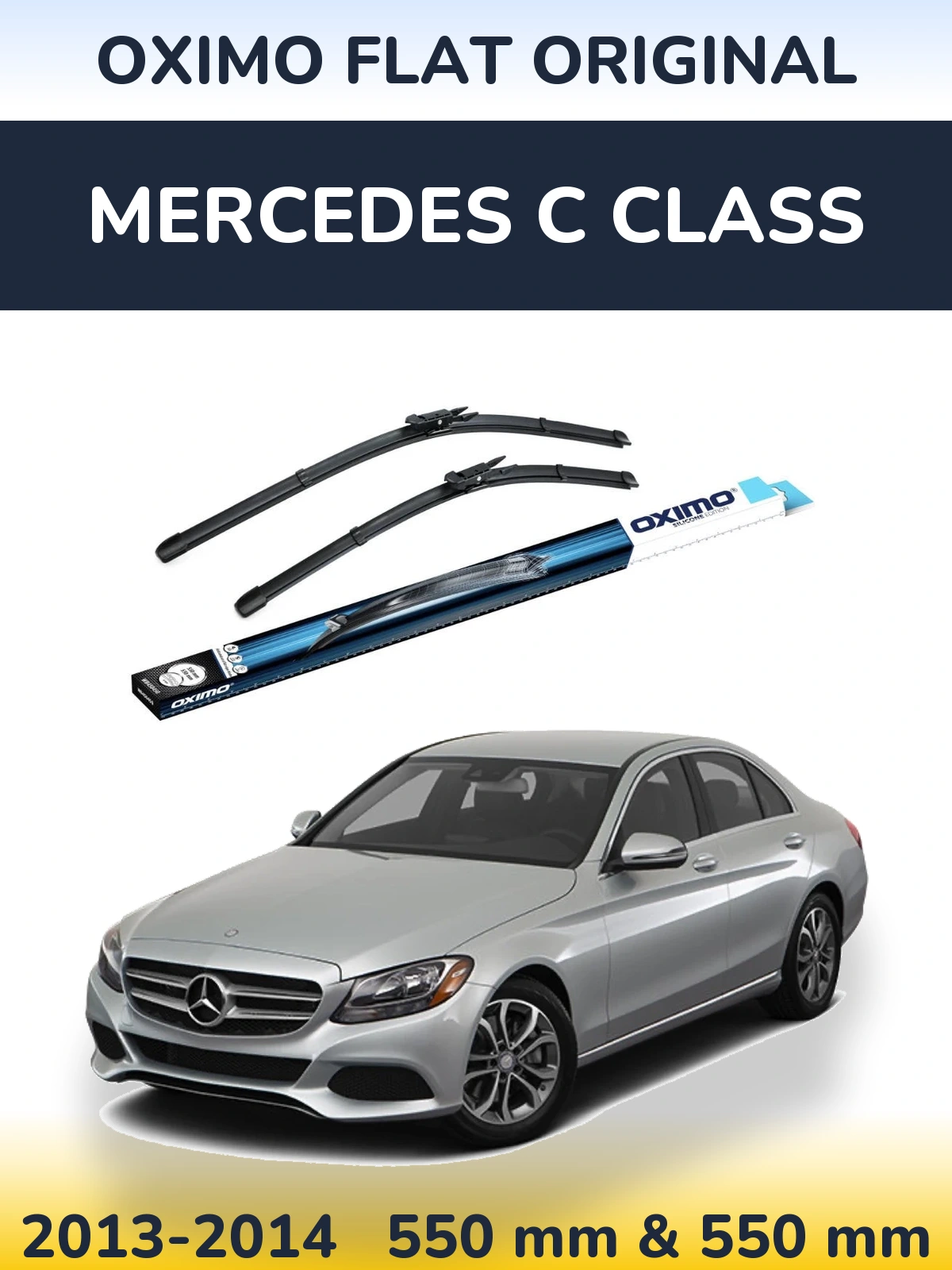 Комплект передних дворников Oximo Flat Original 550 & 550 мм для Mercedes C Class 2013-2014