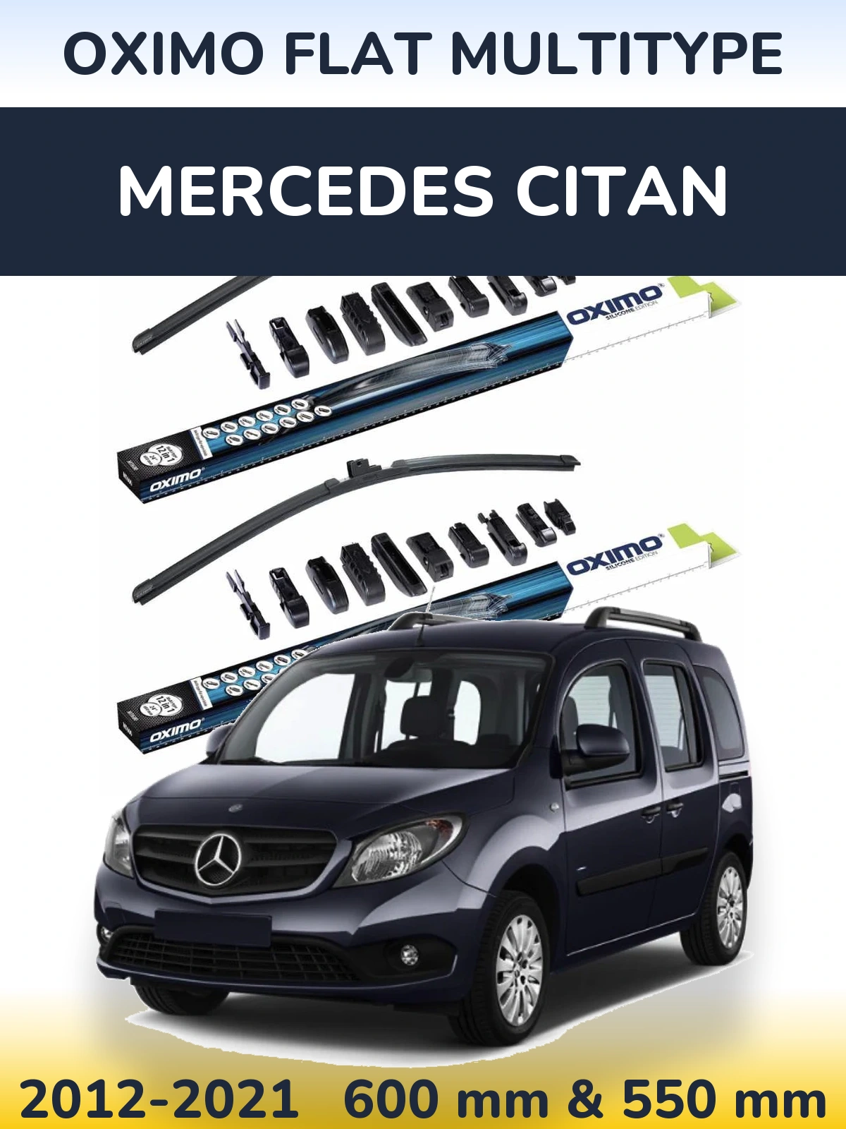 Komplet przednich wycieraczek Oximo Flat MultiType 600 & 550 mm do Mercedes Citan 2012-2021