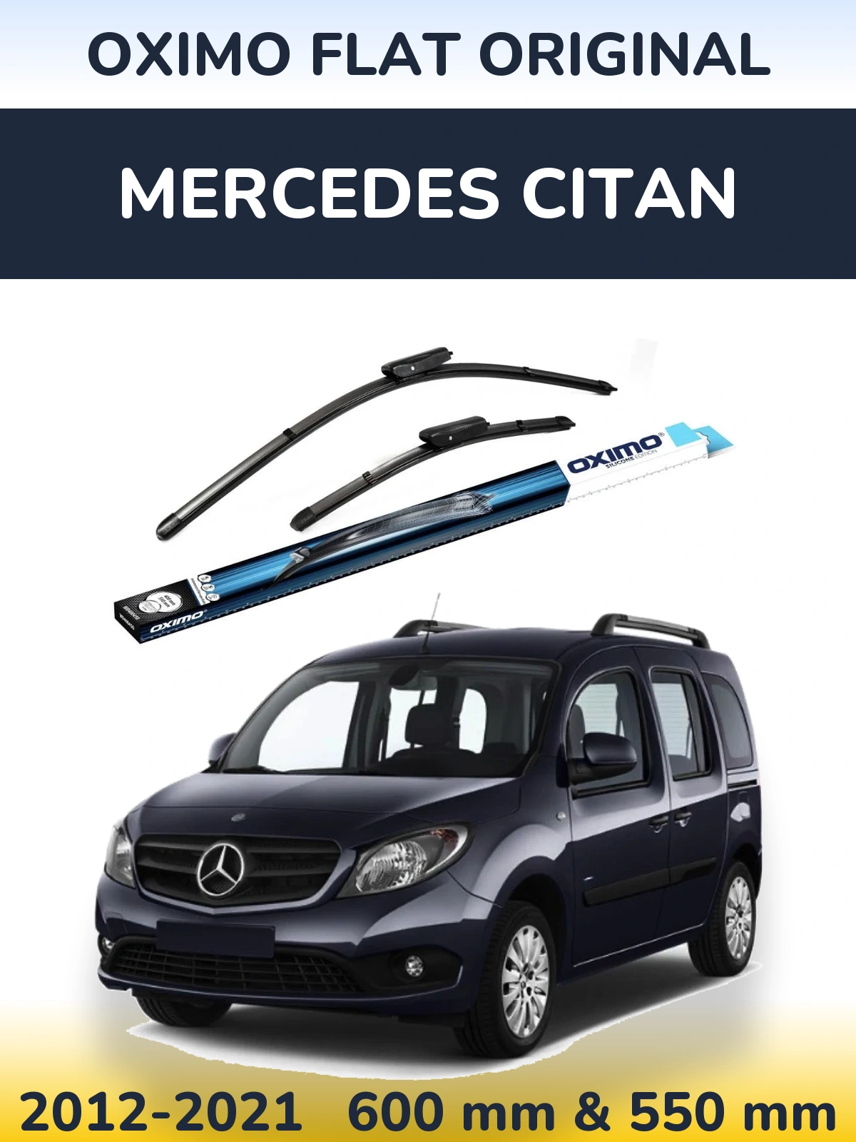 Komplet przednich wycieraczek Oximo Flat Original 600 & 550 mm do Mercedes Citan 2012-2021