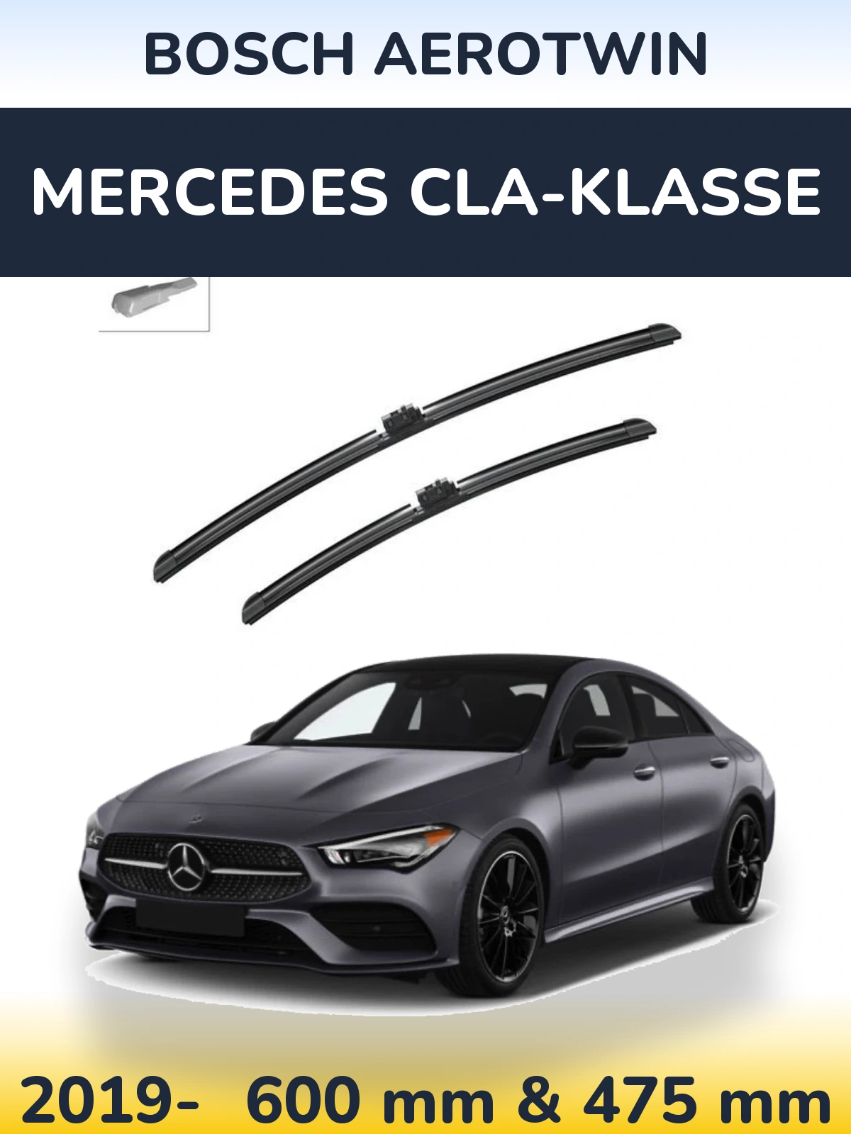Komplet przednich wycieraczek BOSCH AeroTwin 600 & 475 mm do Mercedes CLA-Klasse 2019-2026