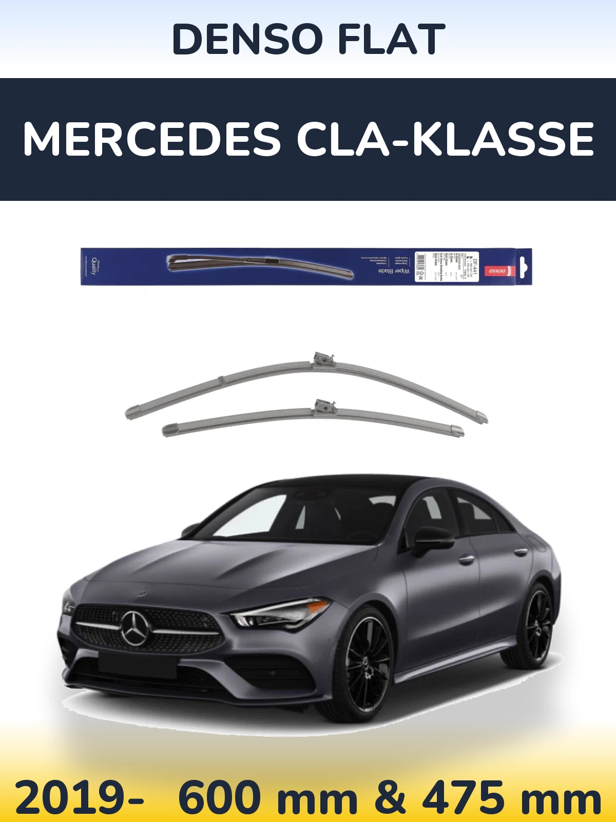 Komplet przednich wycieraczek Denso Flat 600 & 475 mm do Mercedes CLA-Klasse 2019-2026