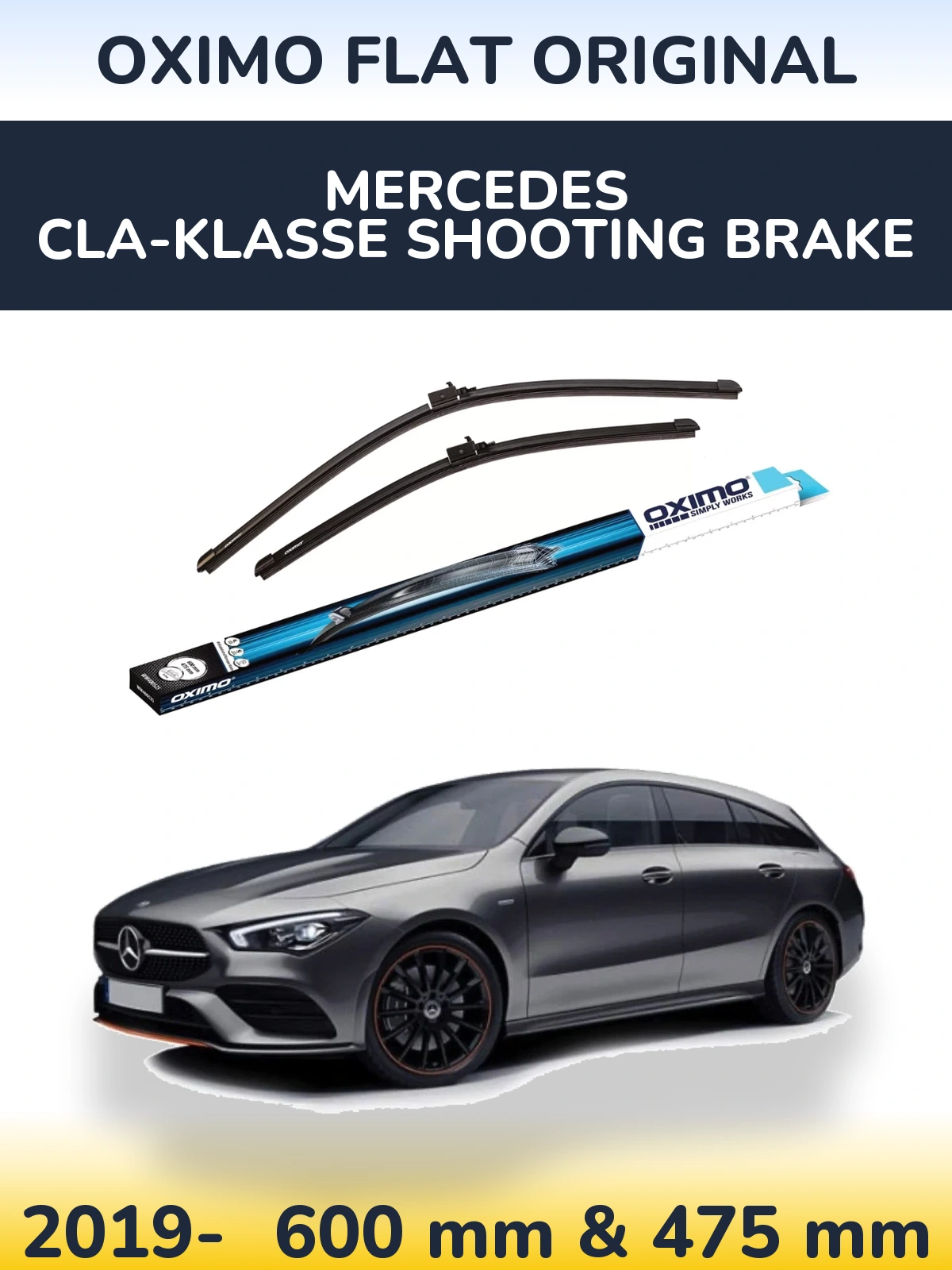 Komplet przednich wycieraczek Oximo Flat Original 600 & 475 mm do Mercedes CLA-Klasse Shooting Brake 2019-2026