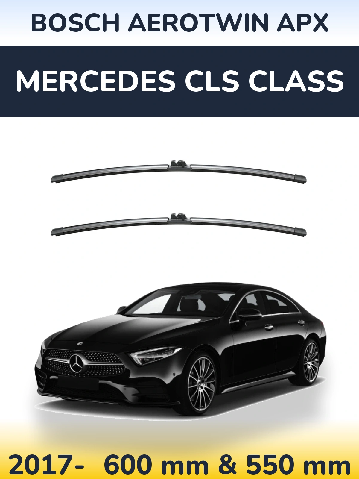Komplet przednich wycieraczek BOSCH AeroTwin APX 600 & 550 mm do Mercedes Klasa CLS 2017-2026
