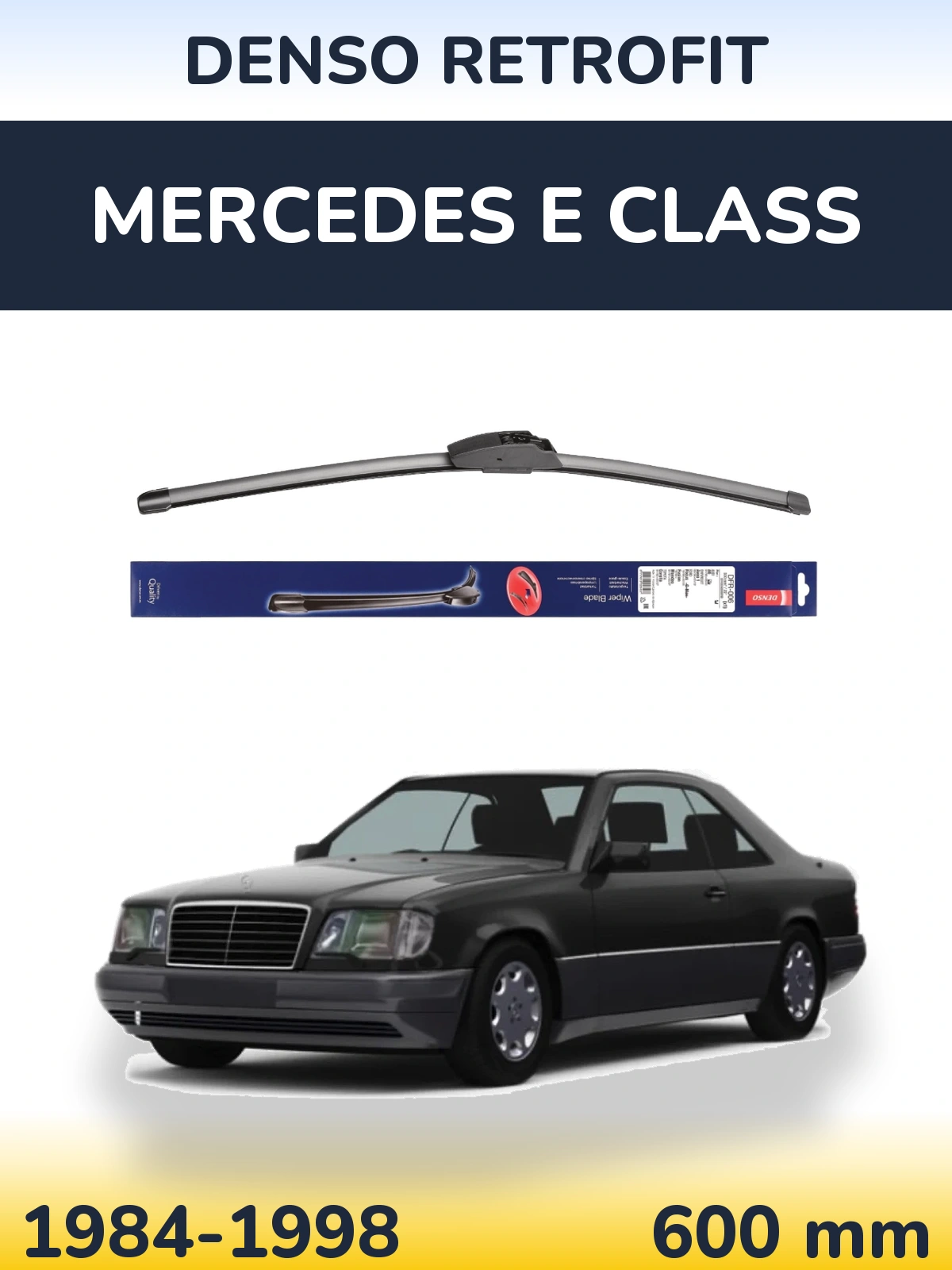Front wiper blade Denso Retrofit 600 mm for Mercedes E Class 1984-1998