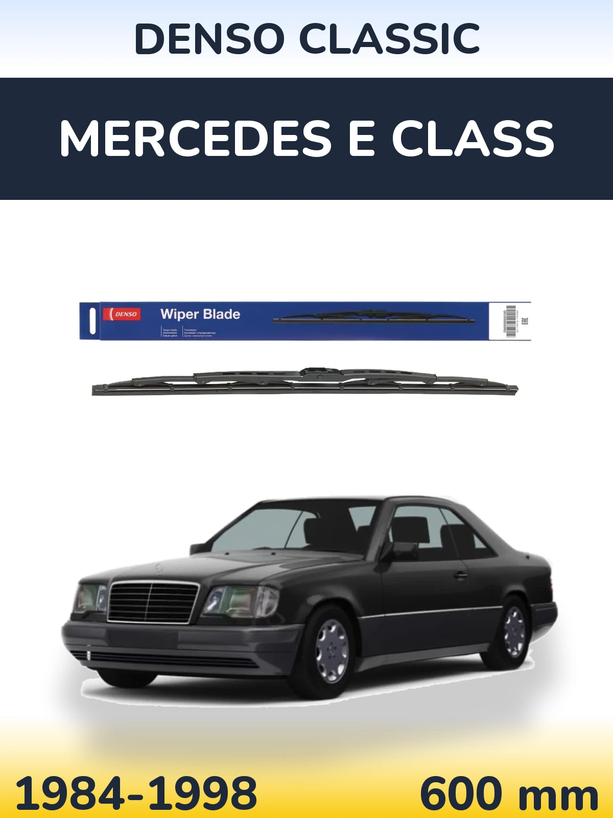 Front wiper blade Denso Classic 600 mm for Mercedes E Class 1984-1998