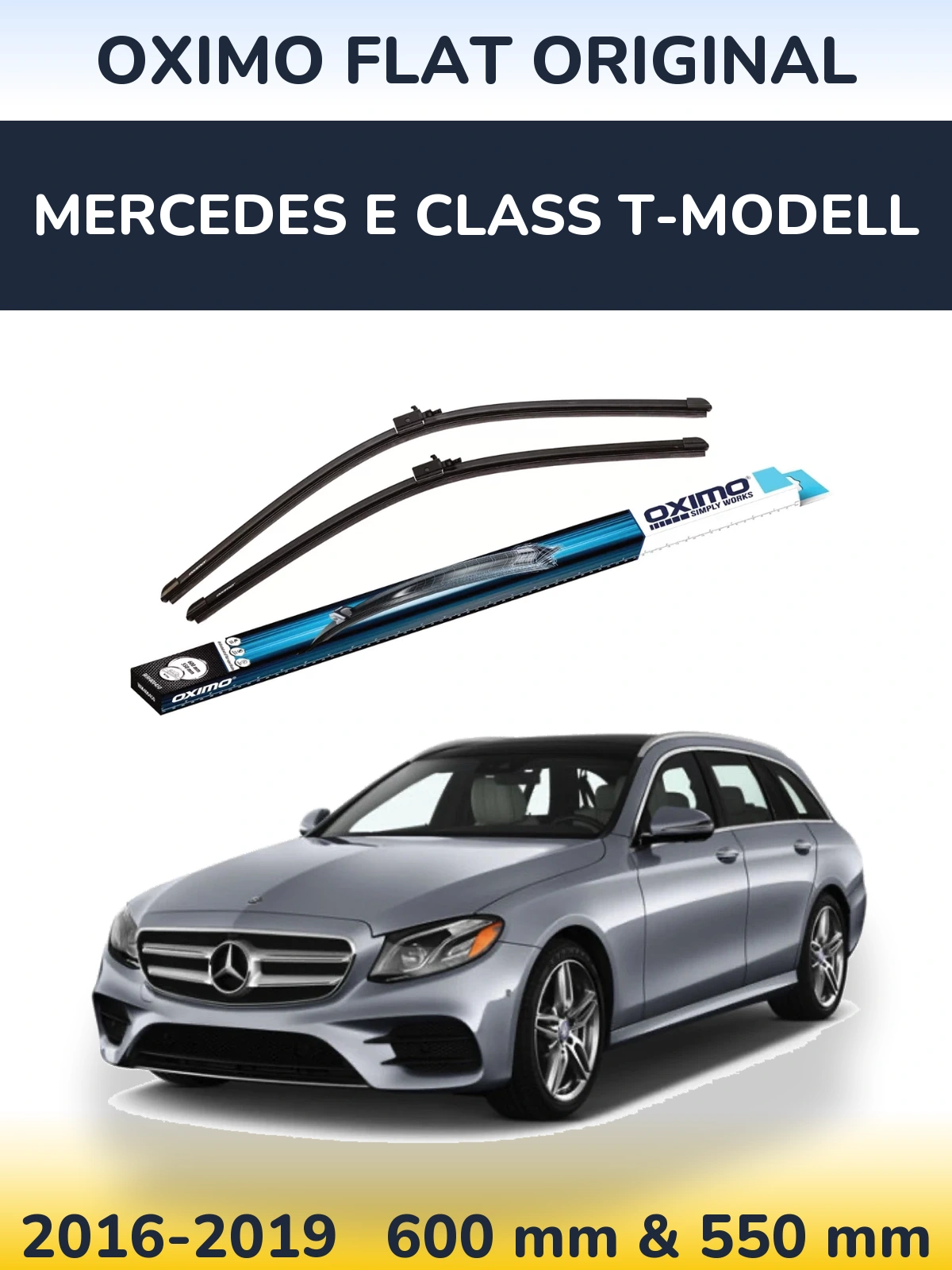 Комплект передних дворников Oximo Flat Original 600 & 550 мм для Mercedes E Class T-Модельl 2016-2019