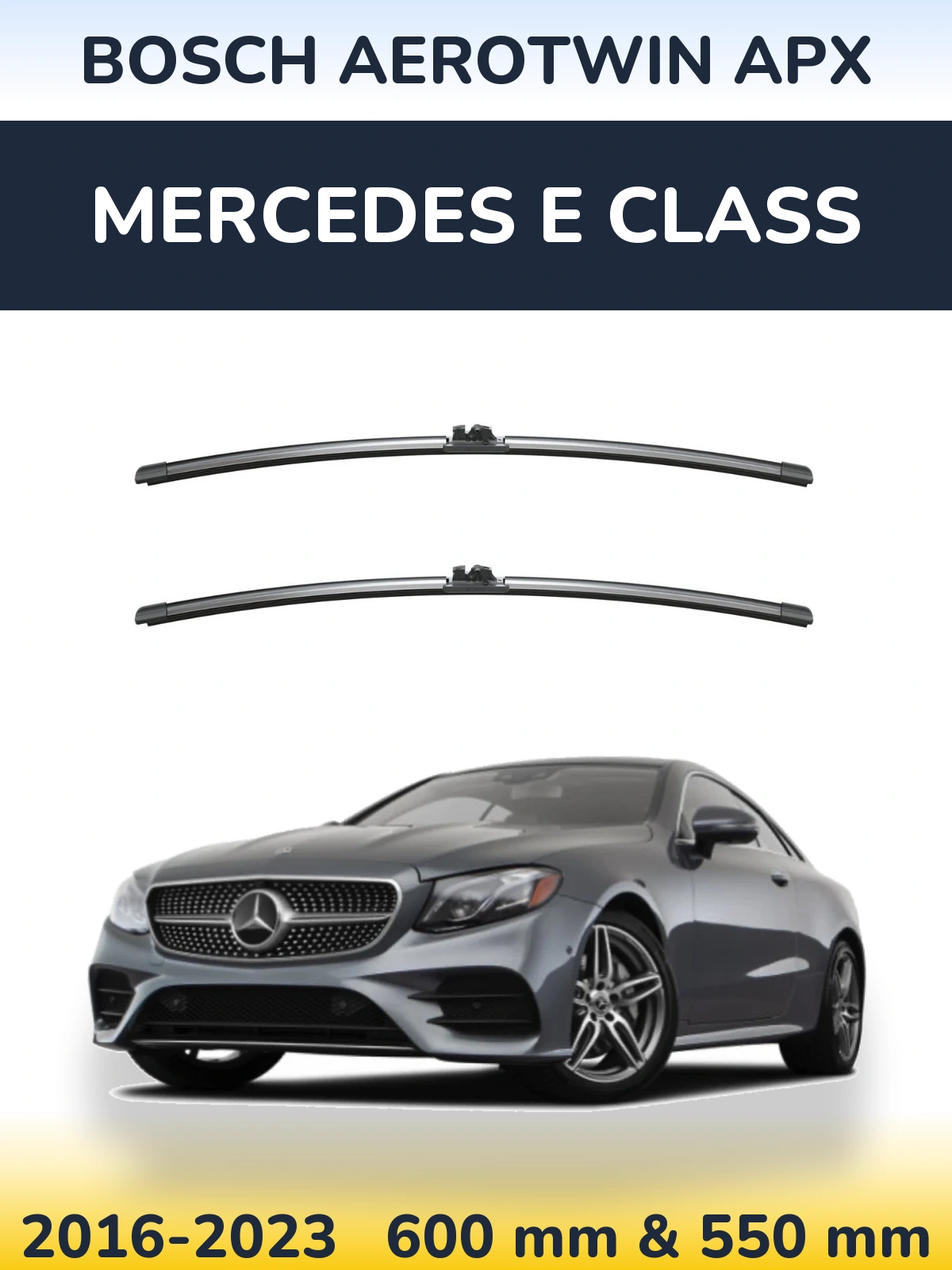 Комплект передних дворников BOSCH AeroTwin APX 600 & 550 мм для Mercedes E Class 2016-2023