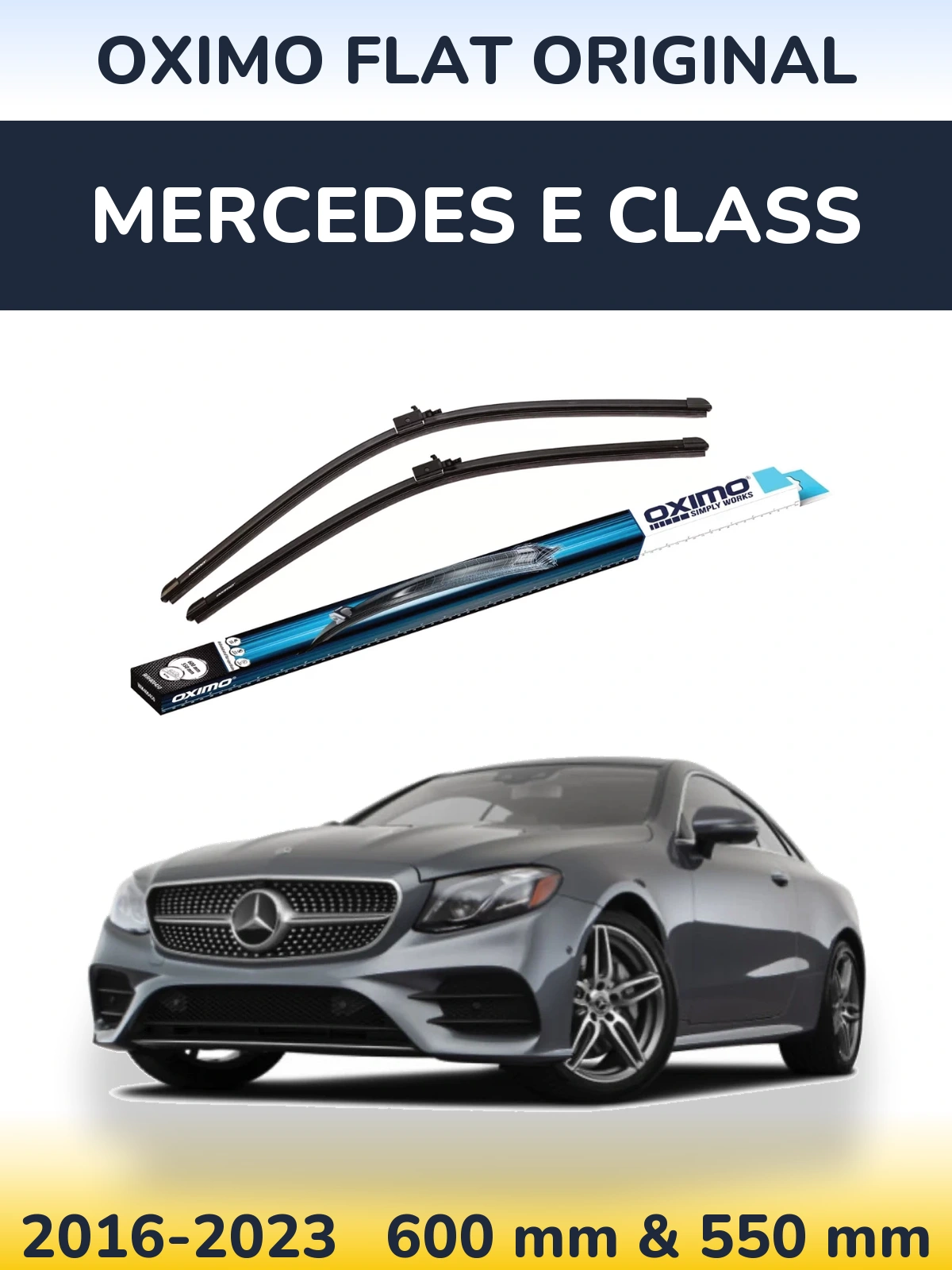 Комплект передних дворников Oximo Flat Original 600 & 550 мм для Mercedes E Class 2016-2023