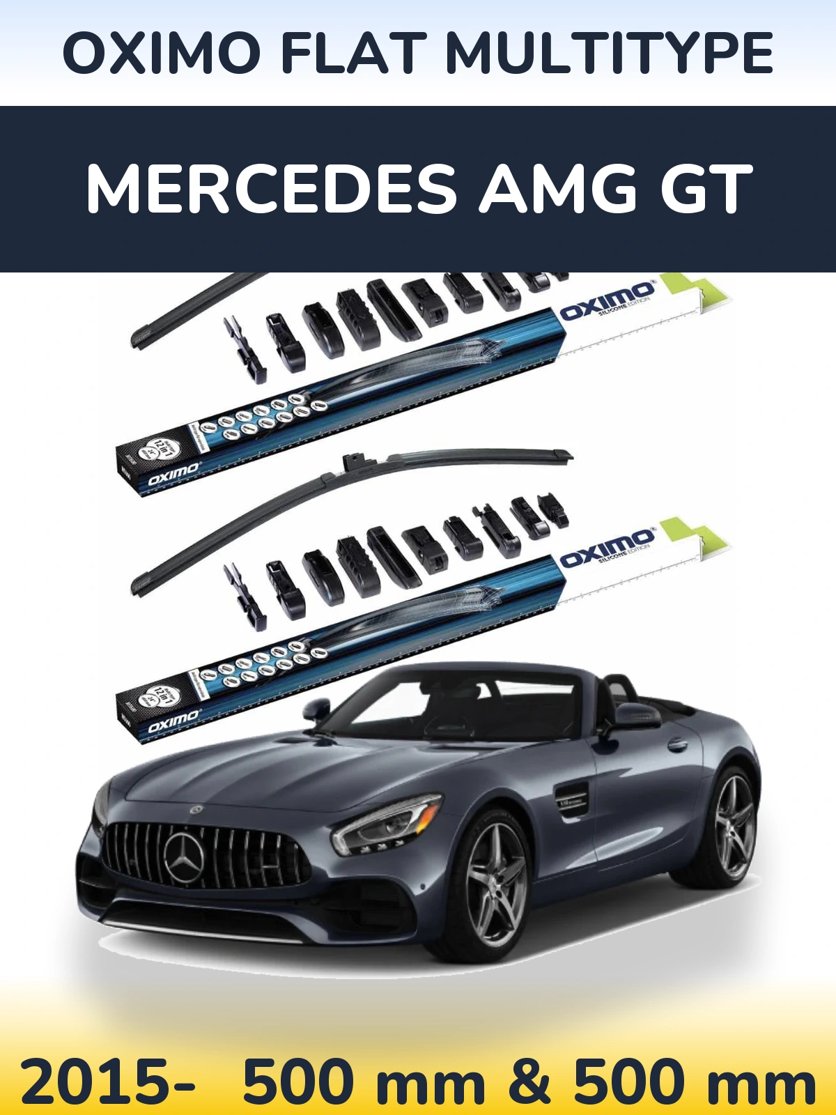 Komplet przednich wycieraczek Oximo Flat MultiType 500 & 500 mm do Mercedes AMG GT 2015-2026