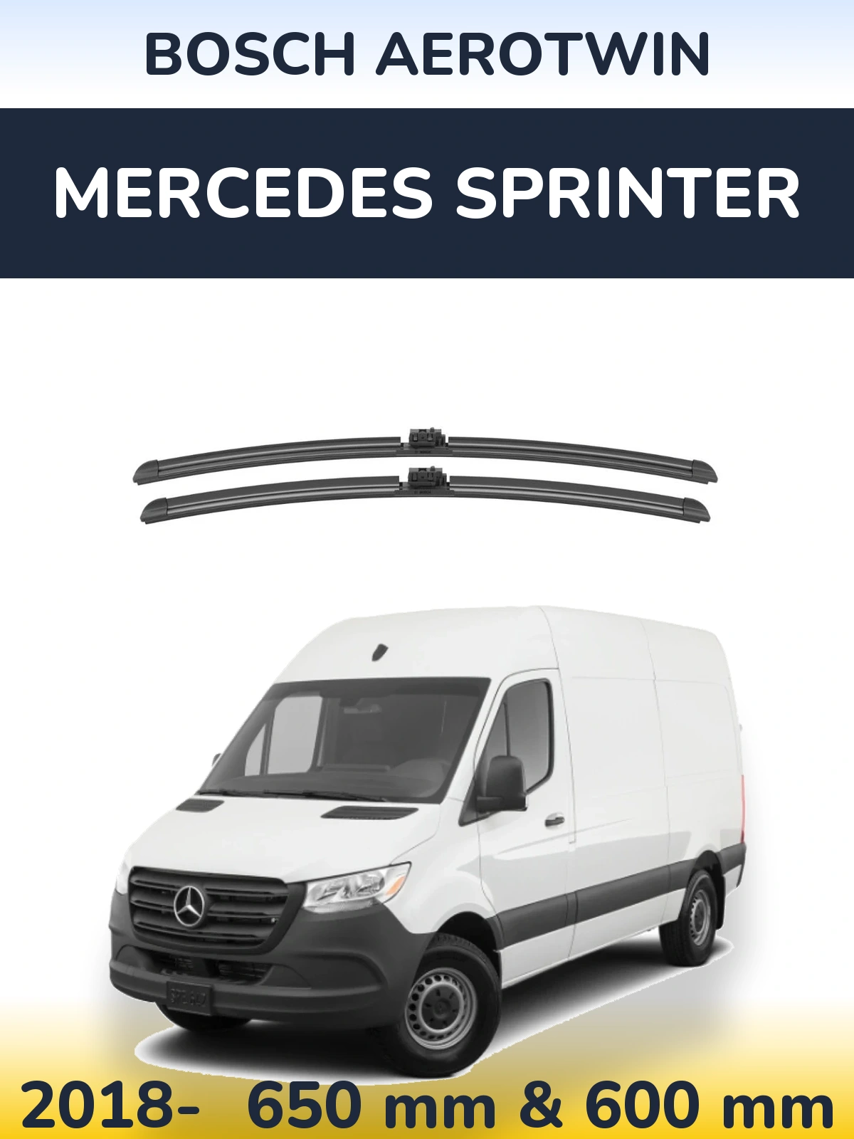 Komplet przednich wycieraczek BOSCH AeroTwin 650 & 600 mm do Mercedes Sprinter 2018-2026