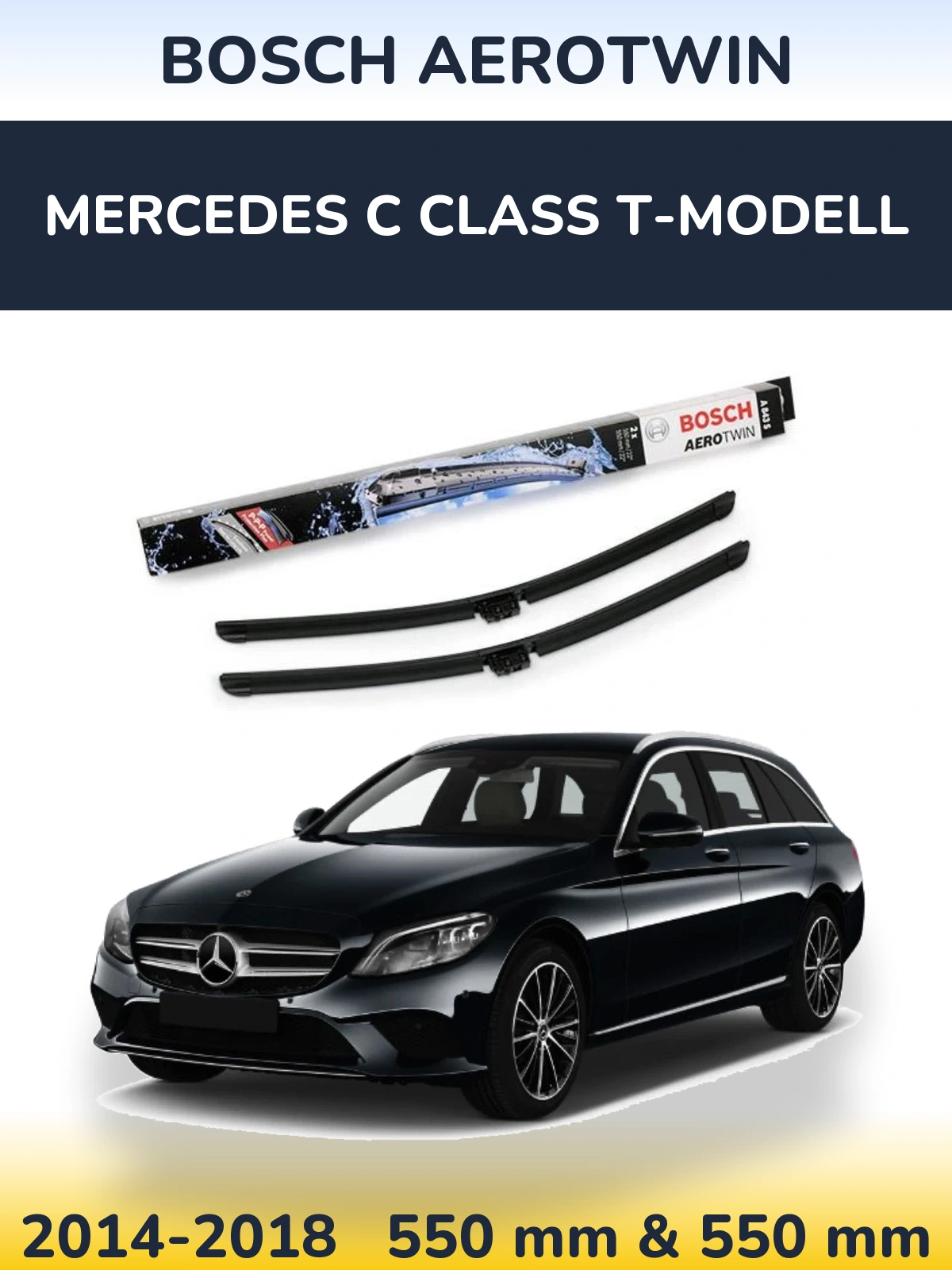 Komplet przednich wycieraczek BOSCH AeroTwin 550 & 550 mm do Mercedes Klasa C T-Modell 2014-2018