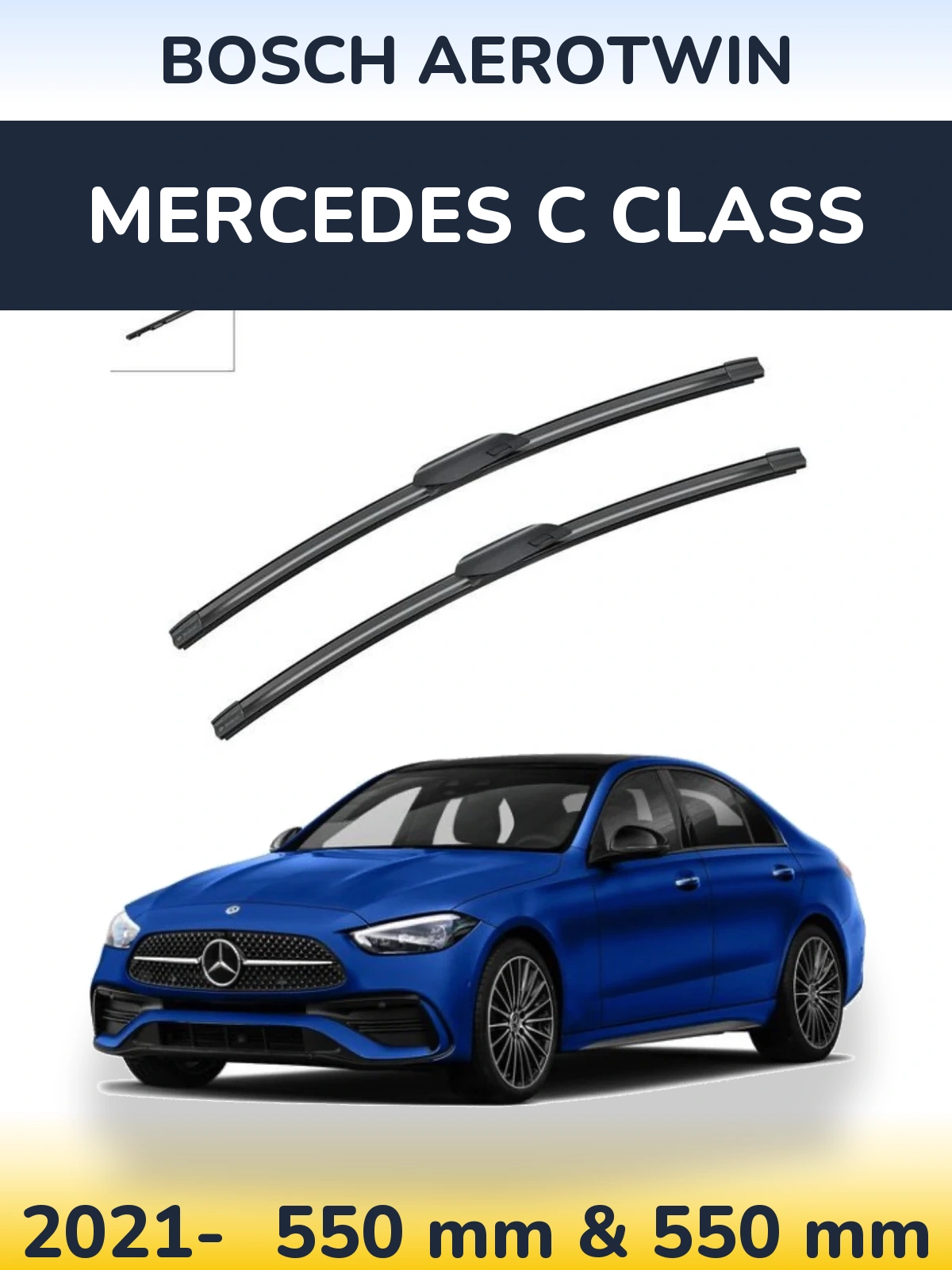 Комплект передних дворников BOSCH AeroTwin 550 & 550 мм для Mercedes C Class 2021-2026