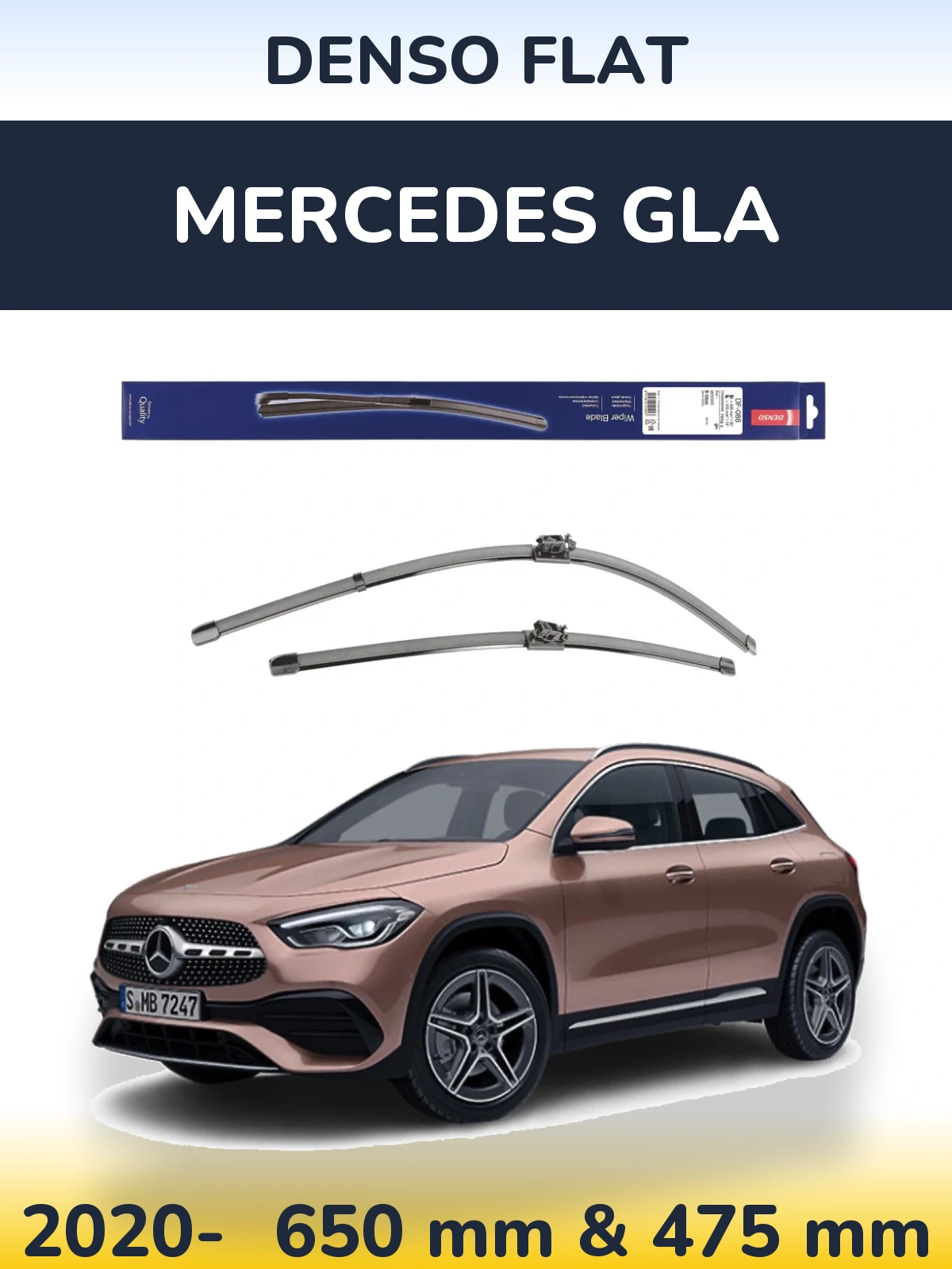 Komplet przednich wycieraczek Denso Flat 650 & 475 mm do Mercedes GLA 2020-2026