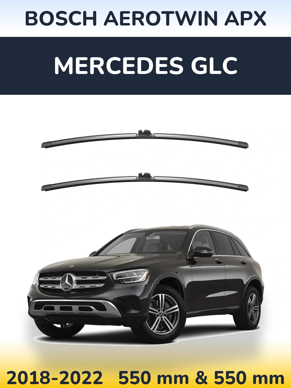 Komplet przednich wycieraczek BOSCH AeroTwin APX 550 & 550 mm do Mercedes GLC 2018-2022
