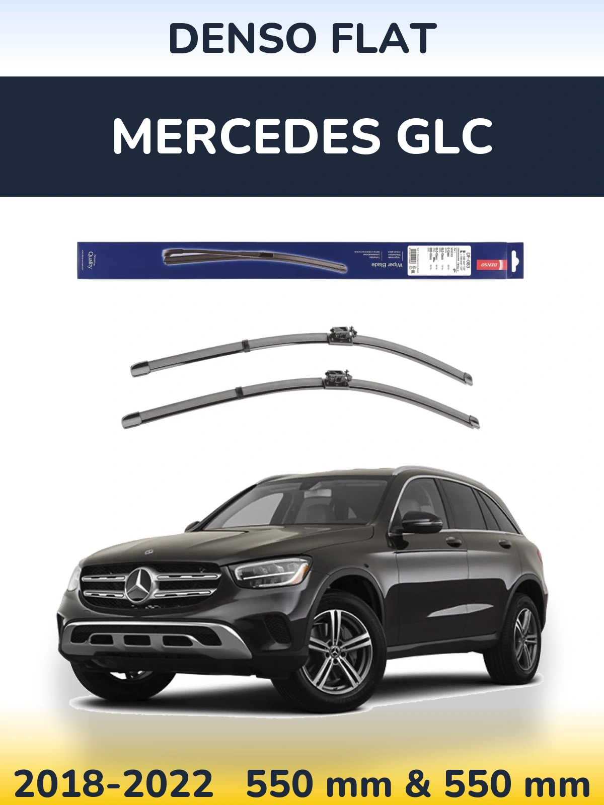 Komplet przednich wycieraczek Denso Flat 550 & 550 mm do Mercedes GLC 2018-2022