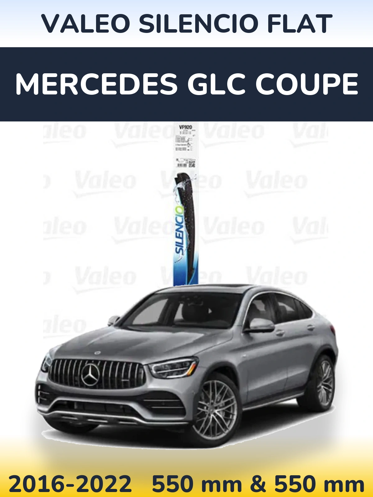 Комплект передних дворников Valeo Silencio Flat 550 & 550 мм для Mercedes GLC Coupe 2016-2022
