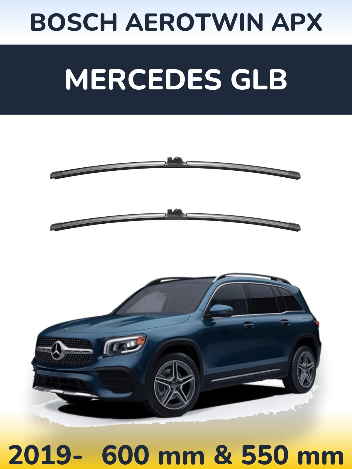 Komplet przednich wycieraczek BOSCH AeroTwin APX 600 & 550 mm do Mercedes GLB 2019-2026