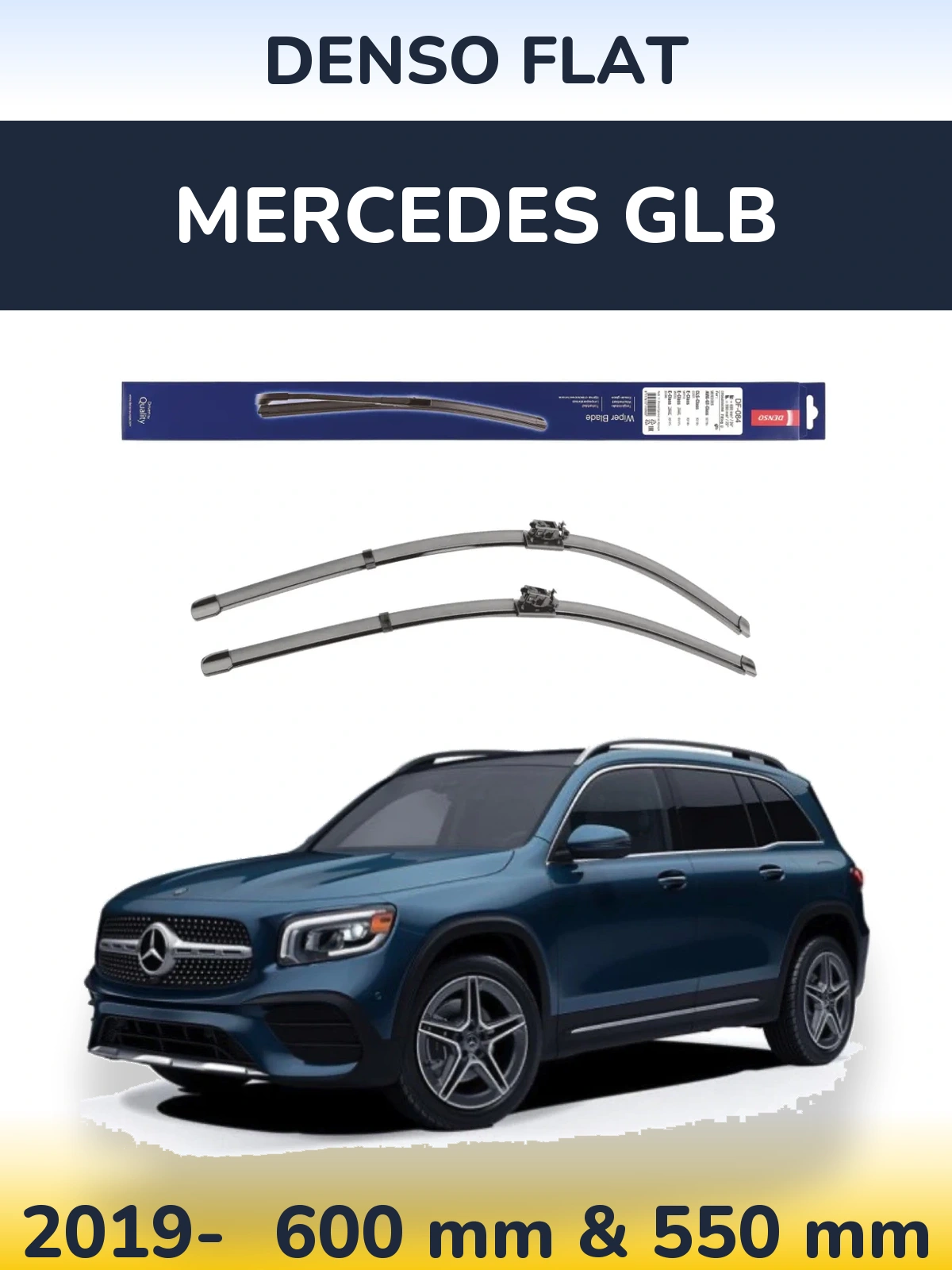 Komplet przednich wycieraczek Denso Flat 600 & 550 mm do Mercedes GLB 2019-2026