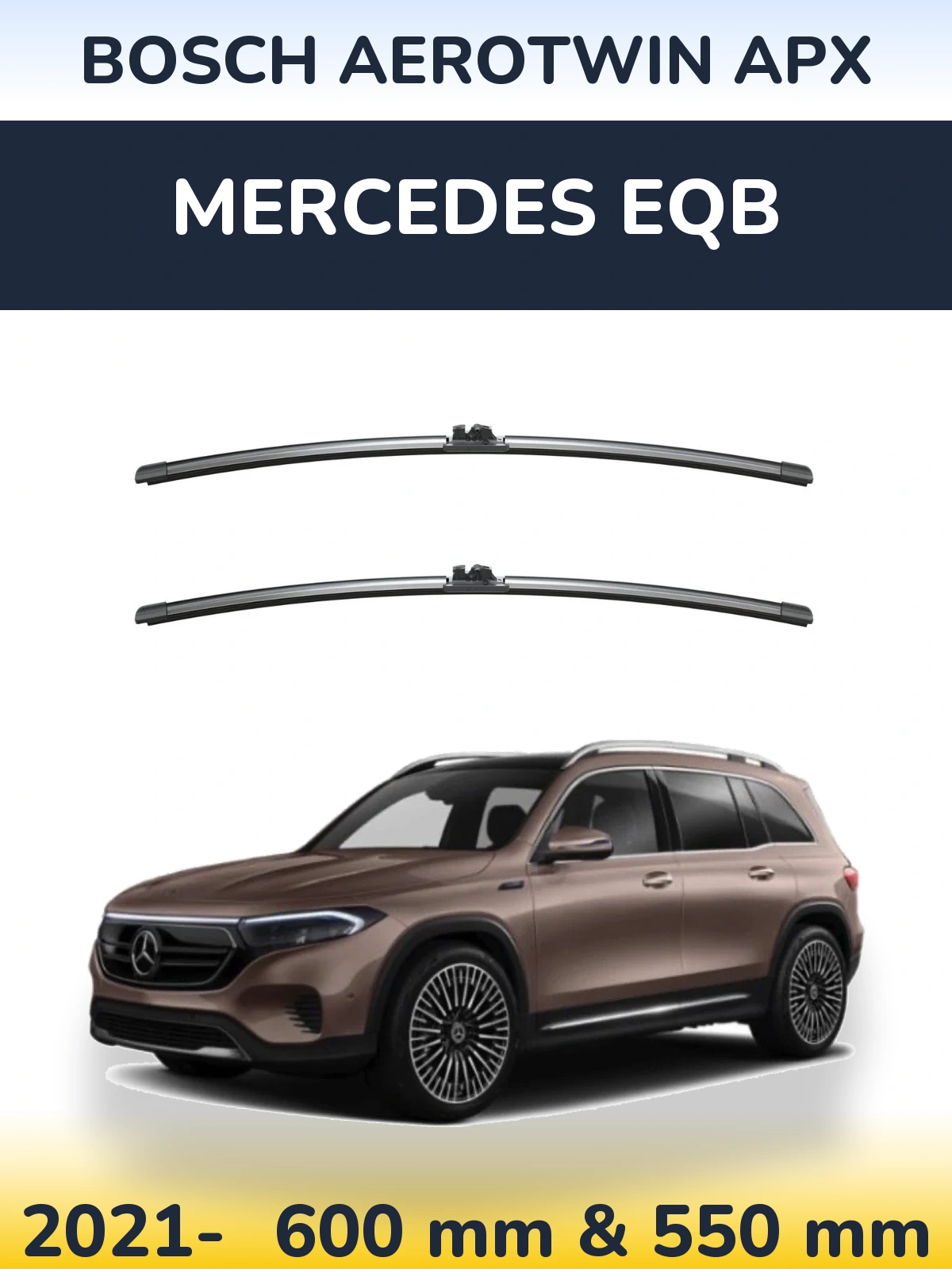 Komplet przednich wycieraczek BOSCH AeroTwin APX 600 & 550 mm do Mercedes EQB 2021-2026