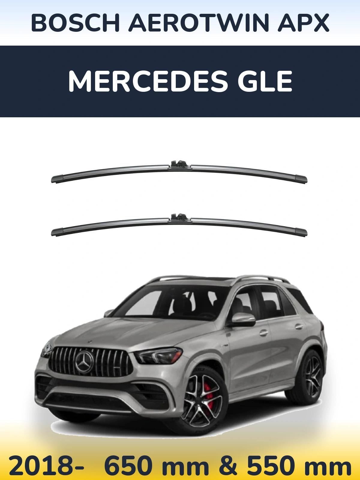 Komplet przednich wycieraczek BOSCH AeroTwin APX 650 & 550 mm do Mercedes GLE 2018-2026