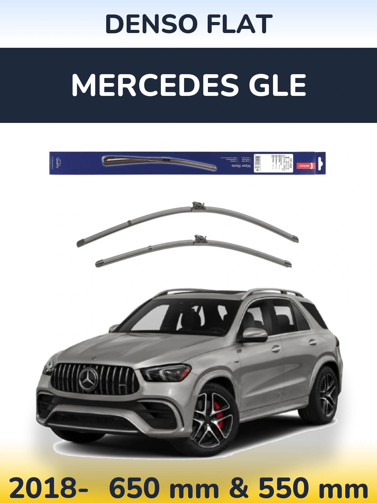 Komplet przednich wycieraczek Denso Flat 650 & 550 mm do Mercedes GLE 2018-2026