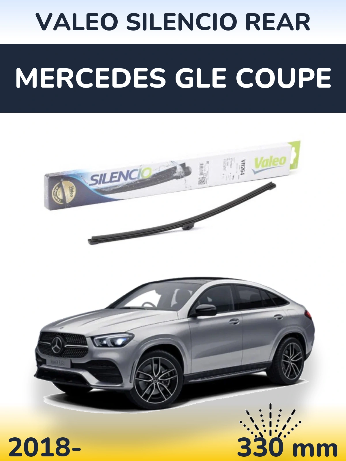 Rear wiper blade Valeo Silencio Rear 320 mm for Mercedes GLE Coupe 2018-2026