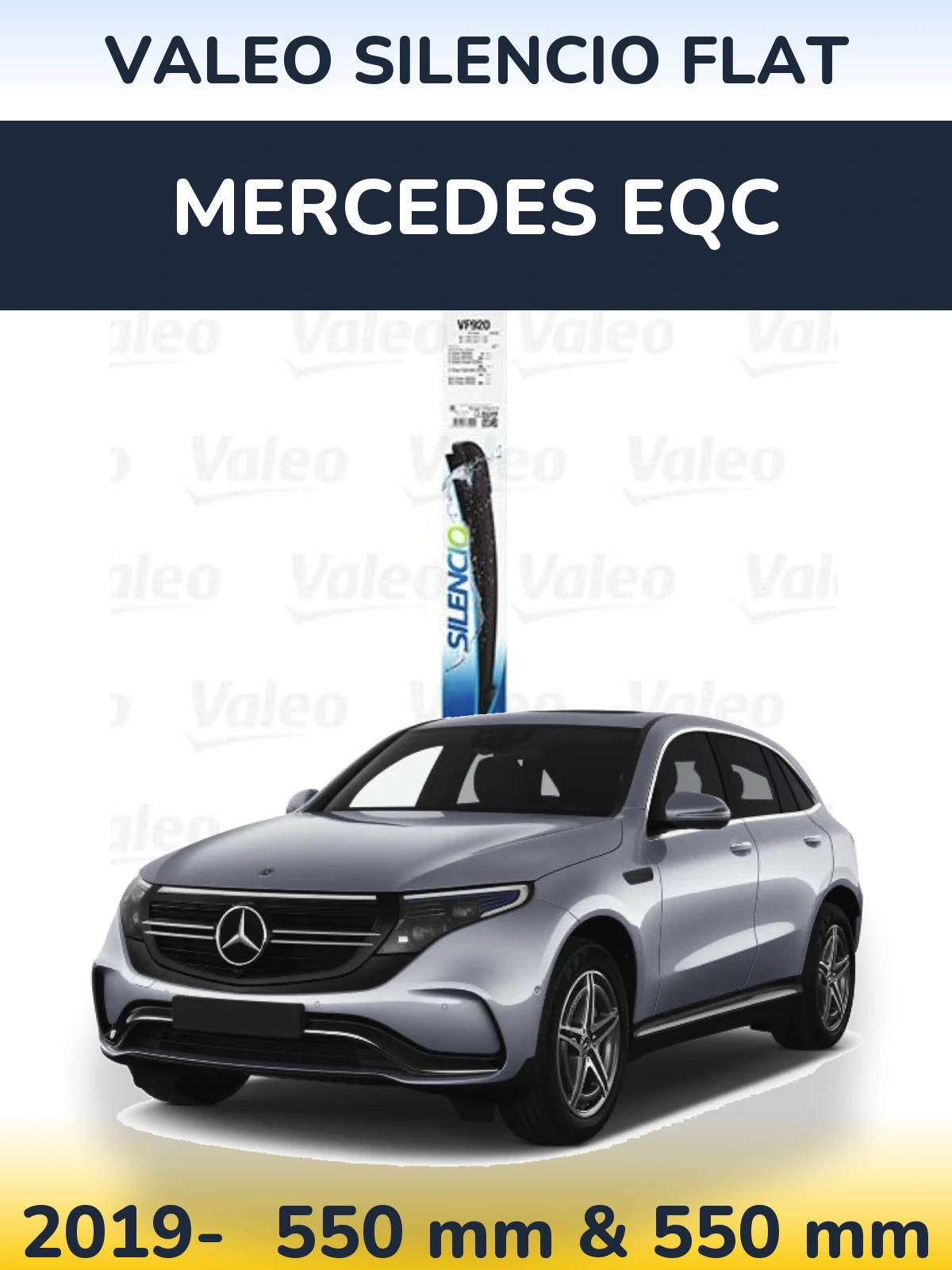 Комплект передних дворников Valeo Silencio Flat 550 & 550 мм для Mercedes EQC 2019-2026