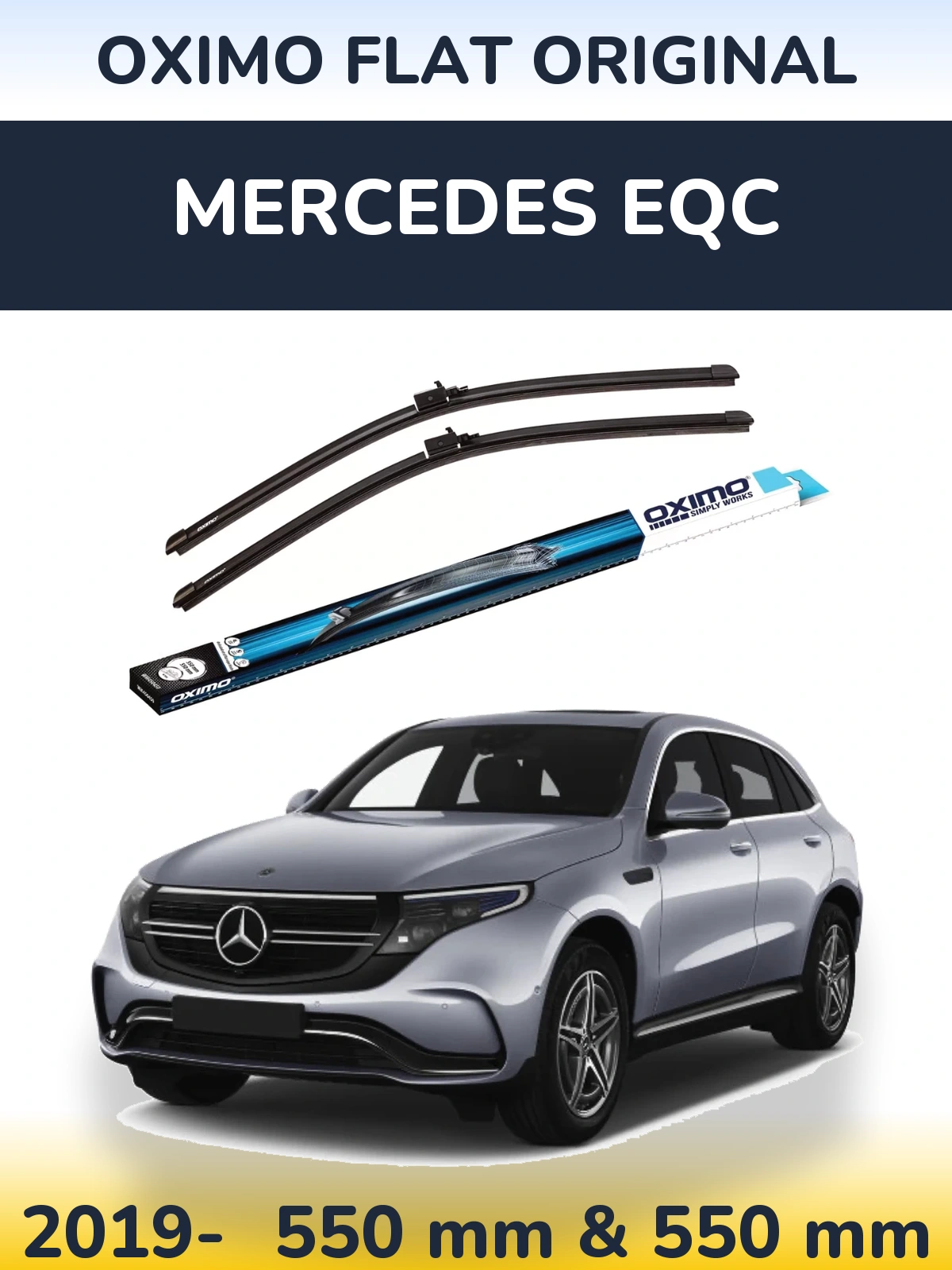 Komplet przednich wycieraczek Oximo Flat Original 550 & 550 mm do Mercedes EQC 2019-2026