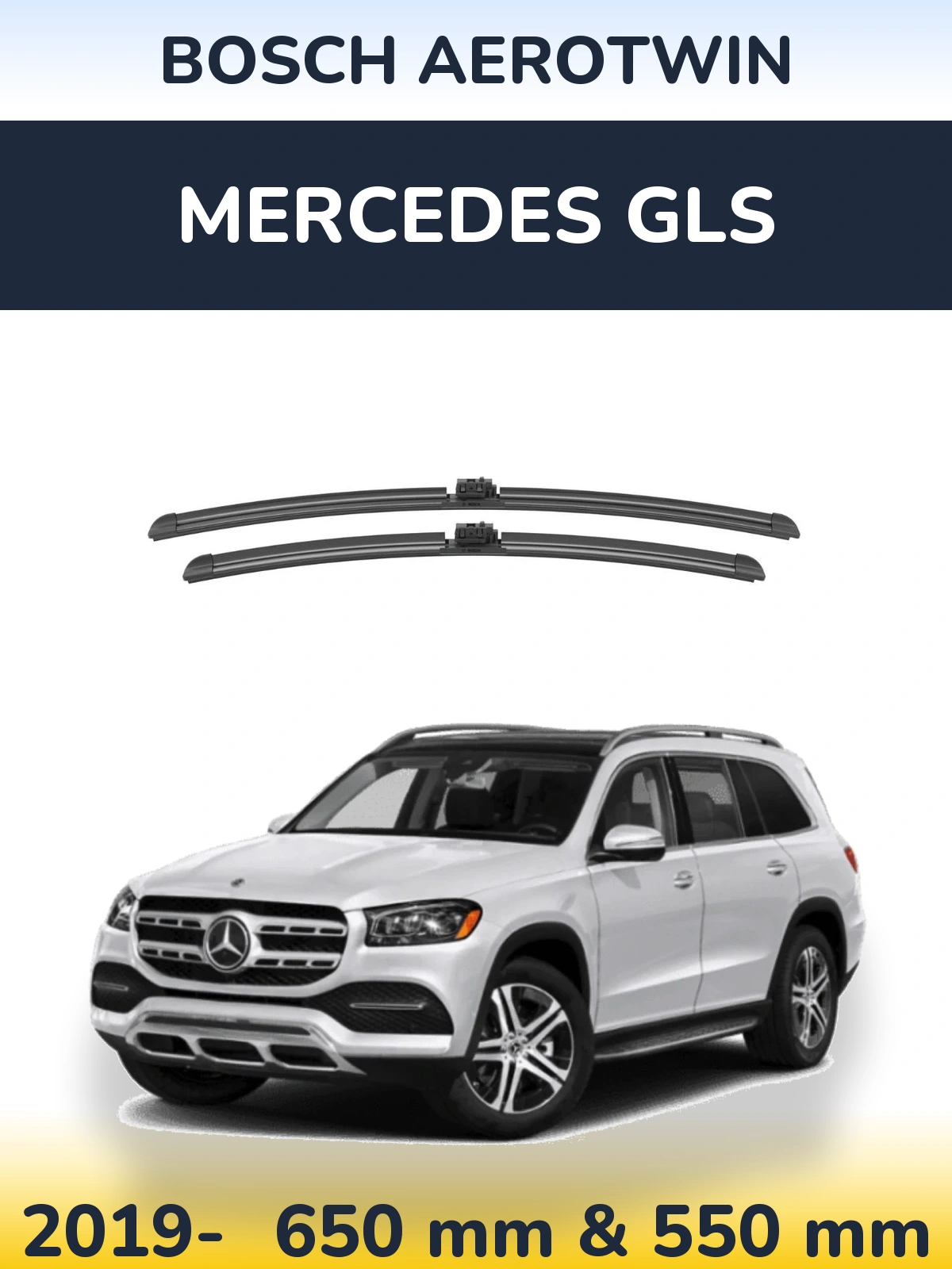 Komplet przednich wycieraczek BOSCH AeroTwin 650 & 550 mm do Mercedes GLS 2019-2026
