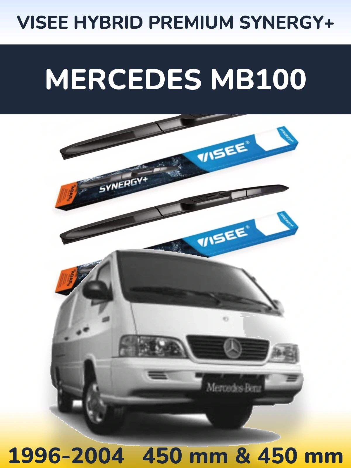 Комплект передних дворников VISEE HYBRID PREMIUM SYNERGY+ 450 & 450 мм для Mercedes MB100 1996-2004