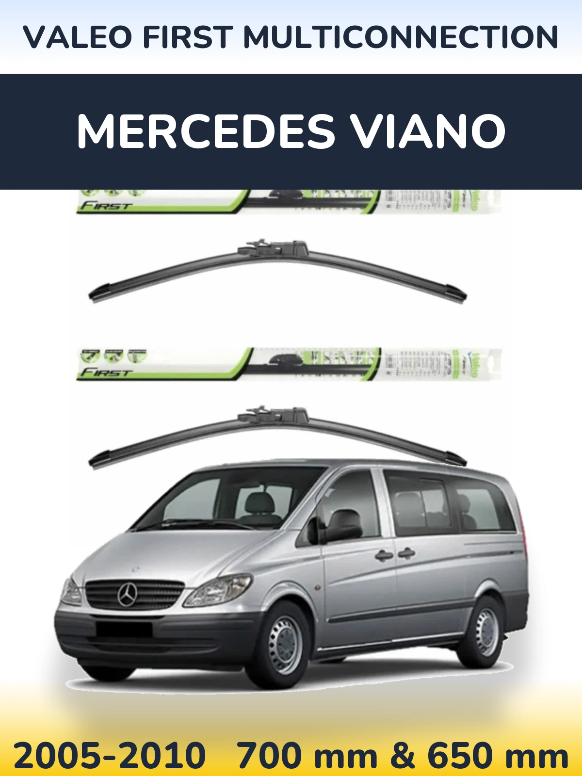 Комплект передних дворников Valeo First MultiConnection 700 & 650 мм для Mercedes Viano 2005-2010