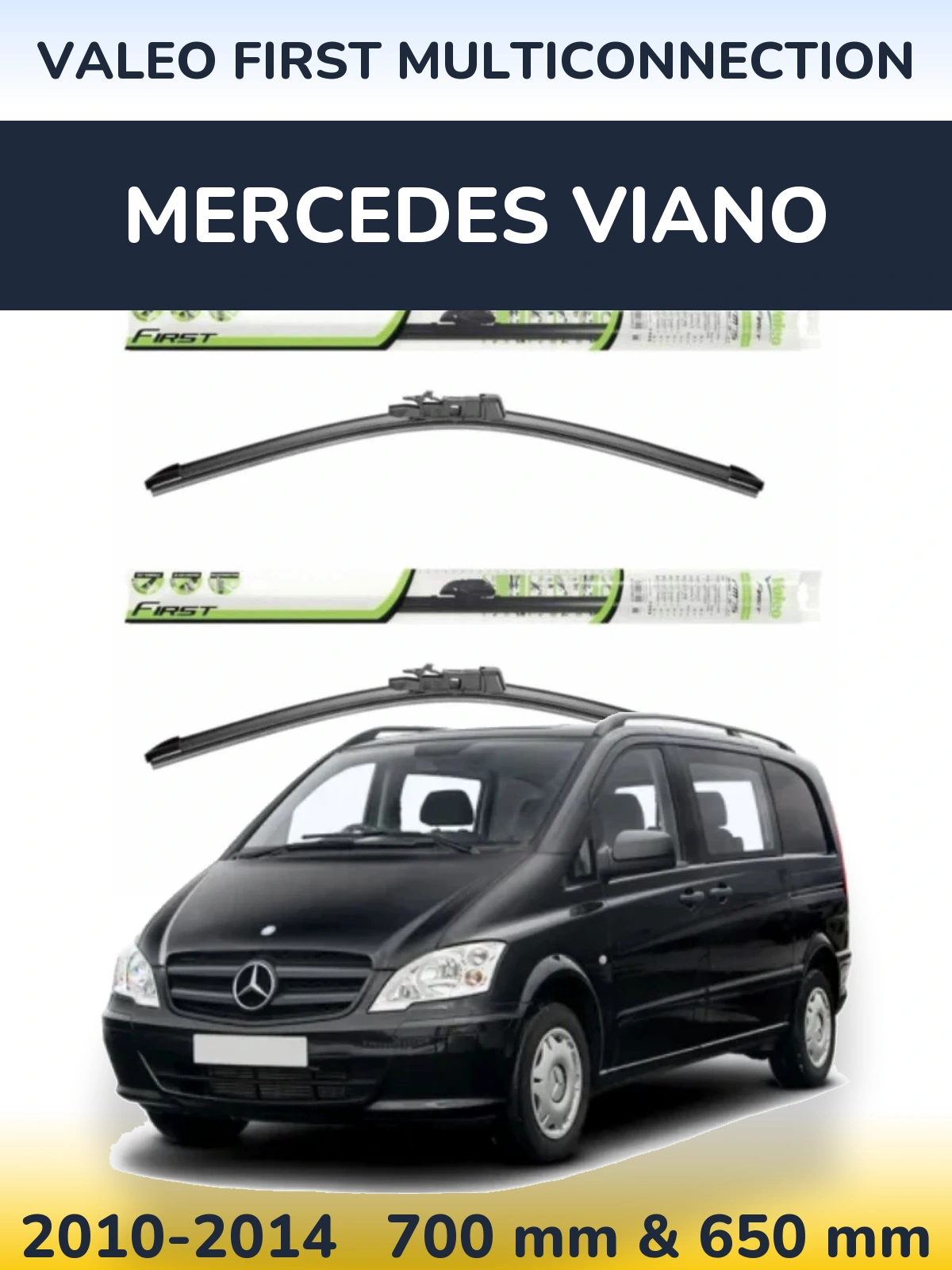 Komplet przednich wycieraczek Valeo First MultiConnection 700 & 650 mm do Mercedes Viano 2010-2014