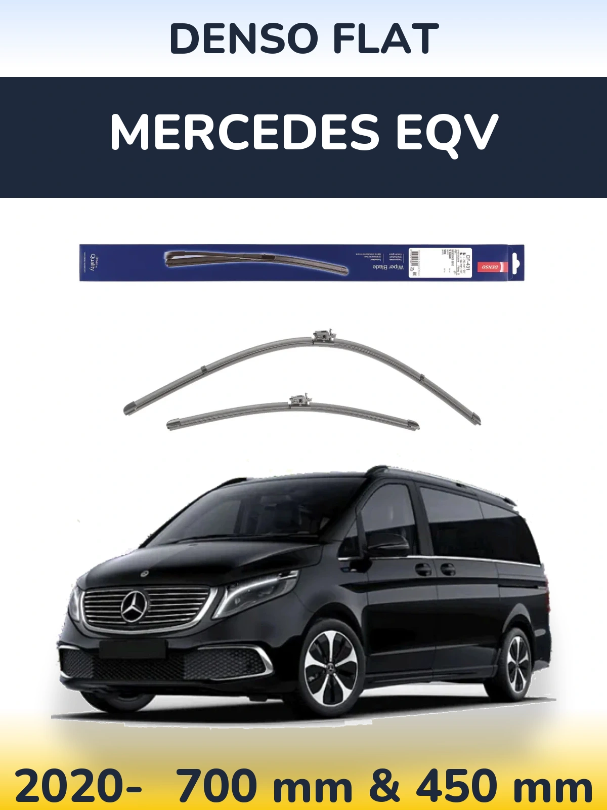 Komplet przednich wycieraczek Denso Flat 700 & 450 mm do Mercedes EQV 2020-2026