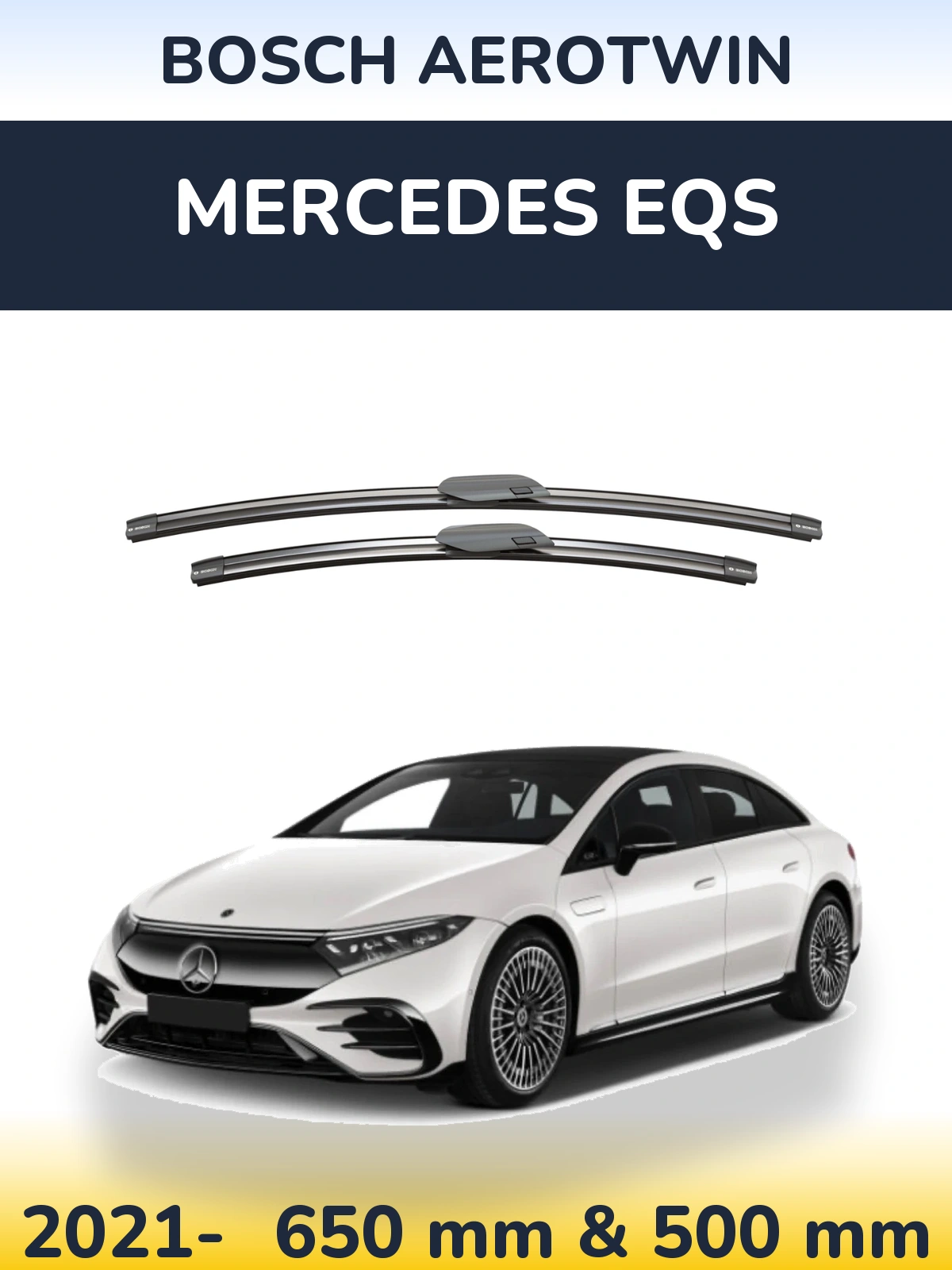 Komplet przednich wycieraczek BOSCH AeroTwin 650 & 500 mm do Mercedes EQS 2021-2026