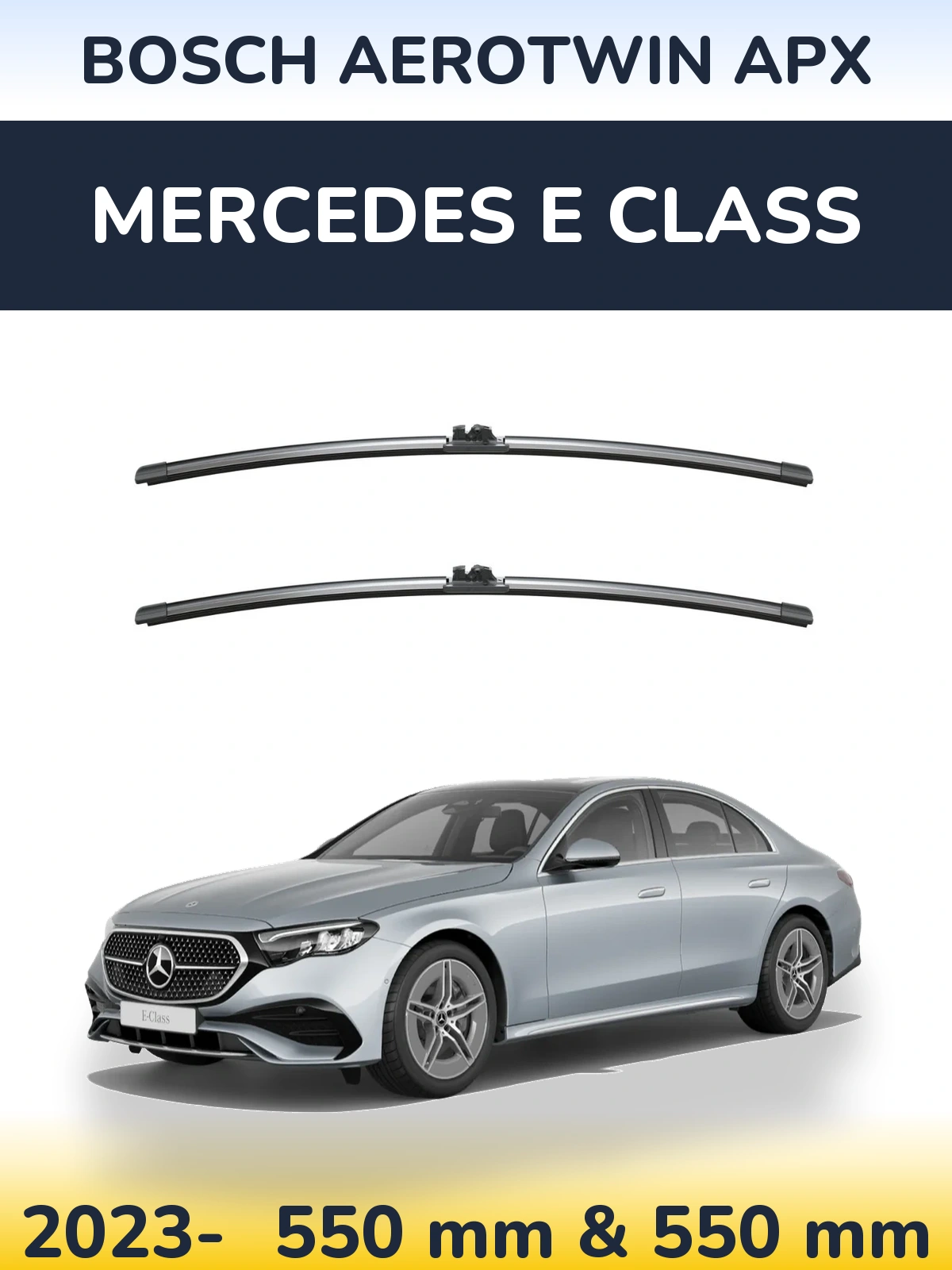 Komplet przednich wycieraczek BOSCH AeroTwin APX 550 & 550 mm do Mercedes Klasa E 2023-2026