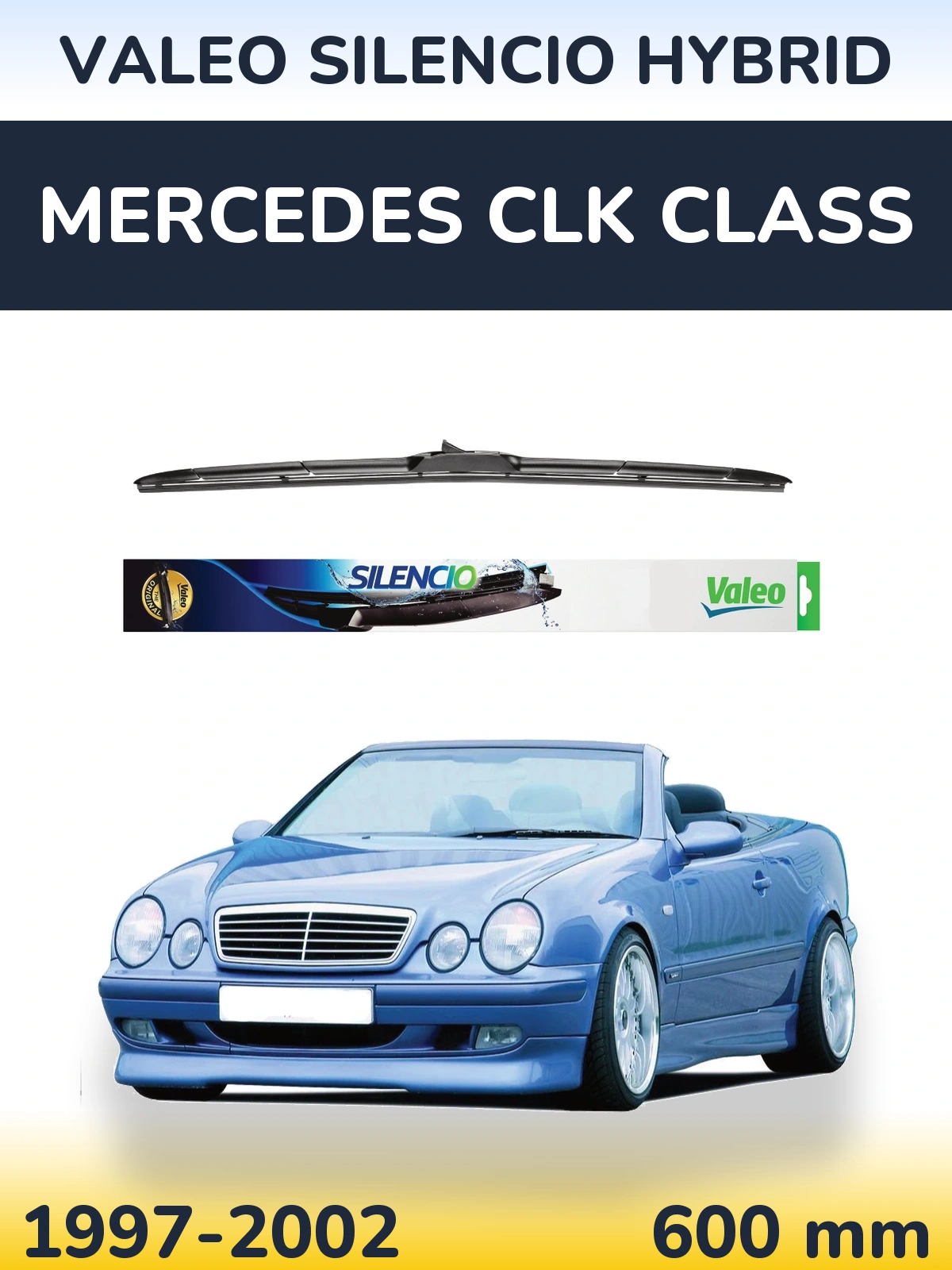 Przednia wycieraczka Valeo Silencio Hybrid 600 mm do Mercedes Klasa CLK 1997-2002