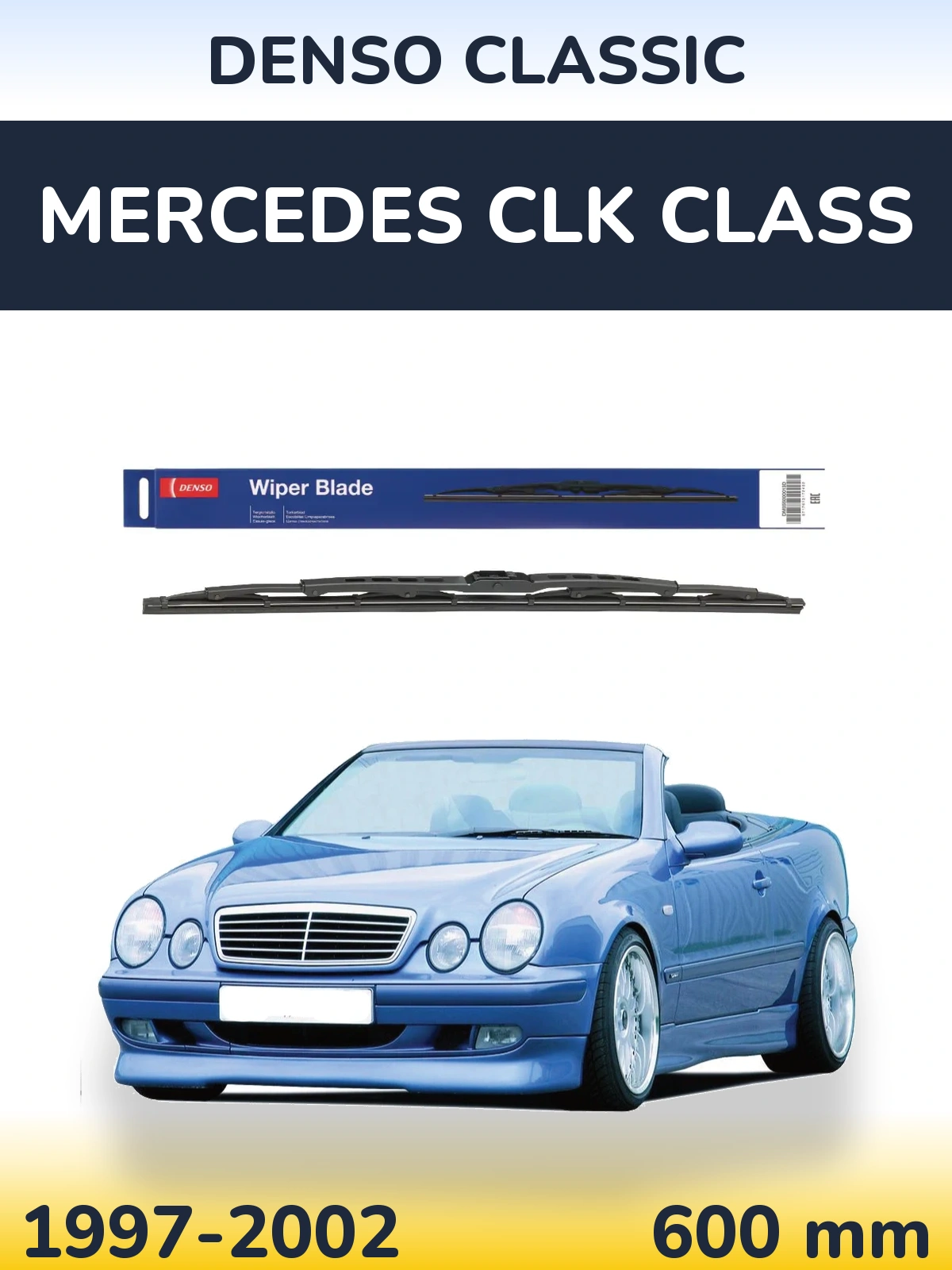 Przednia wycieraczka Denso Classic 600 mm do Mercedes Klasa CLK 1997-2002