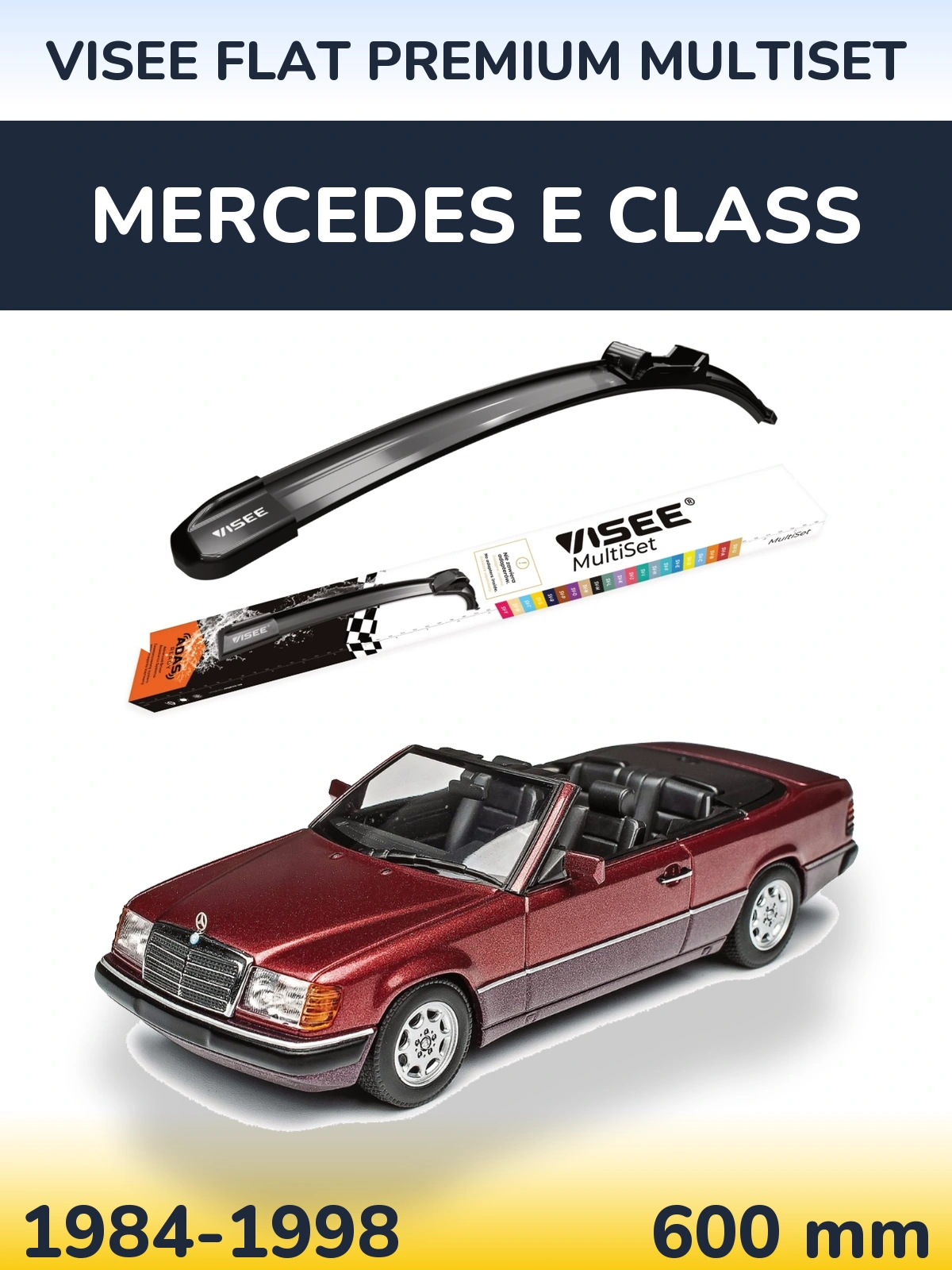Передний дворник VISEE FLAT PREMIUM MultiSet 600 мм для Mercedes E Class 1984-1998