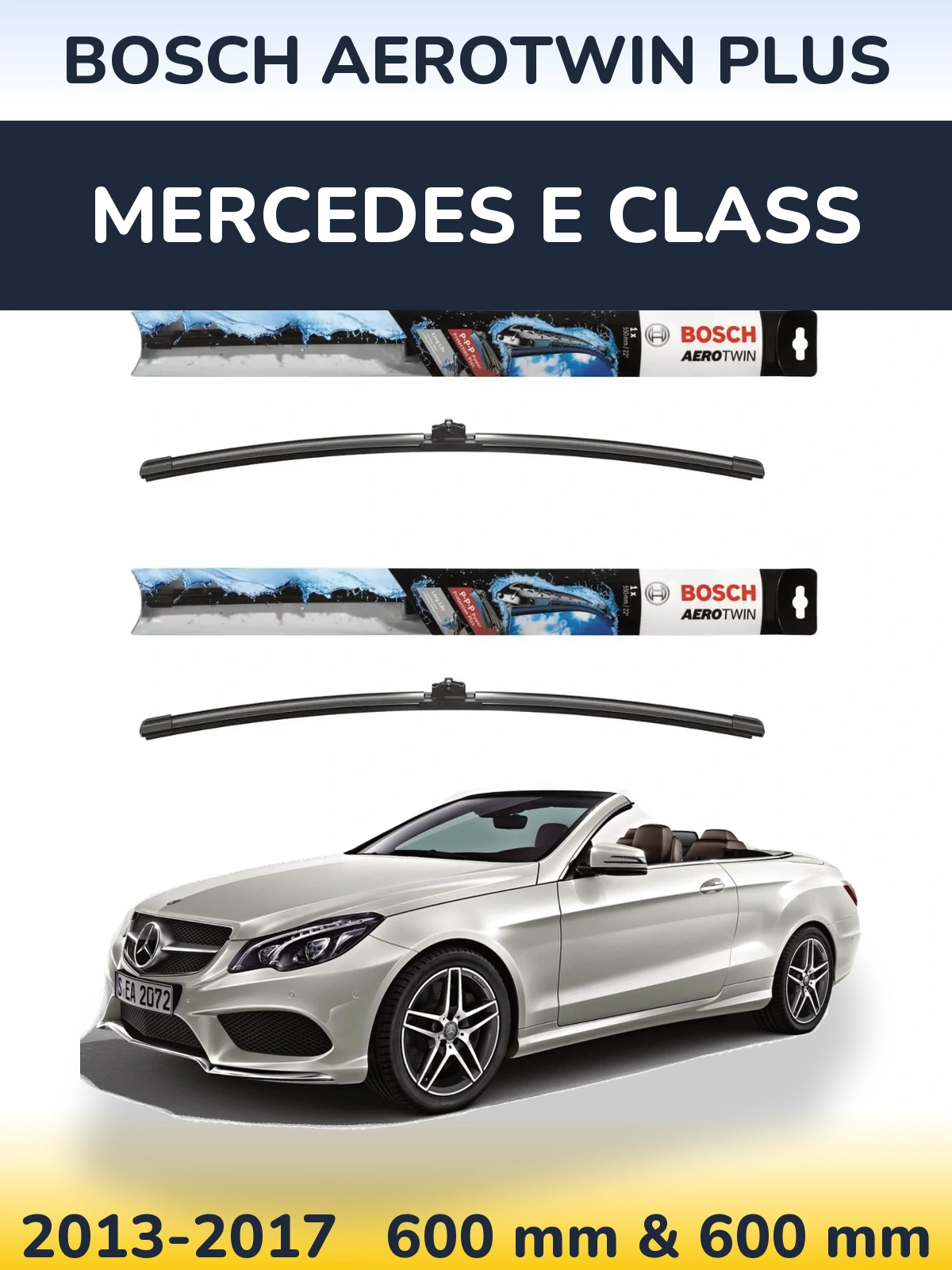Komplet przednich wycieraczek BOSCH AeroTwin Plus 600 & 600 mm do Mercedes Klasa E 2013-2017