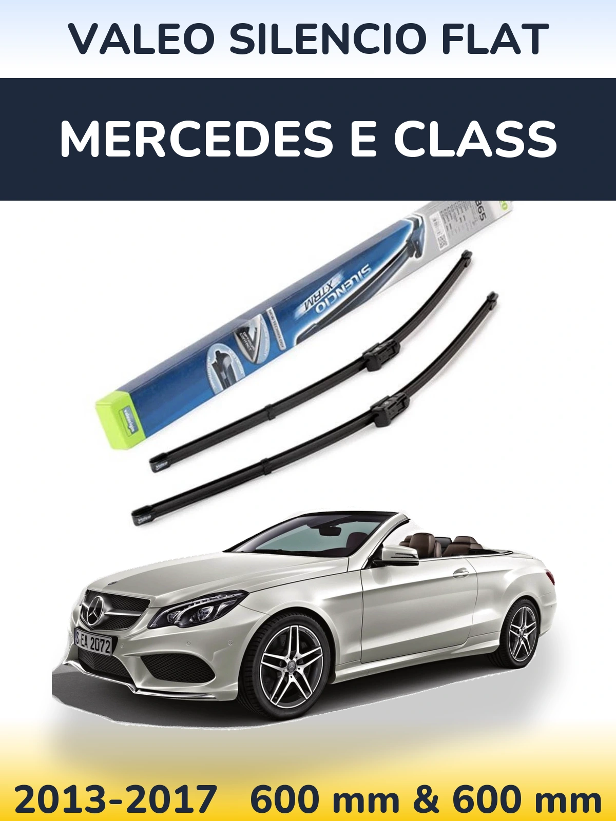 Komplet przednich wycieraczek Valeo Silencio Flat 600 & 600 mm do Mercedes Klasa E 2013-2017