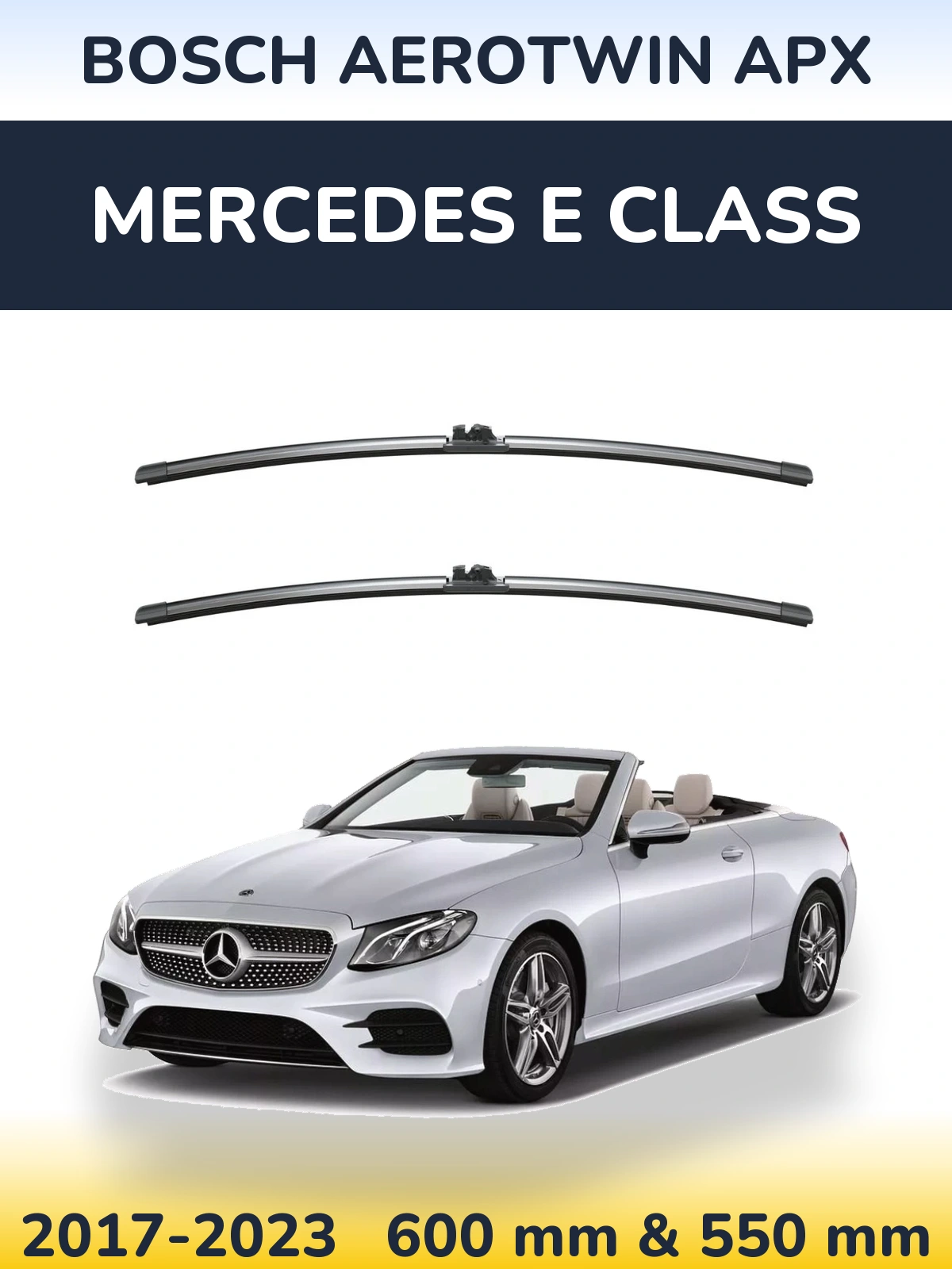 Komplet przednich wycieraczek BOSCH AeroTwin APX 600 & 550 mm do Mercedes Klasa E 2017-2023