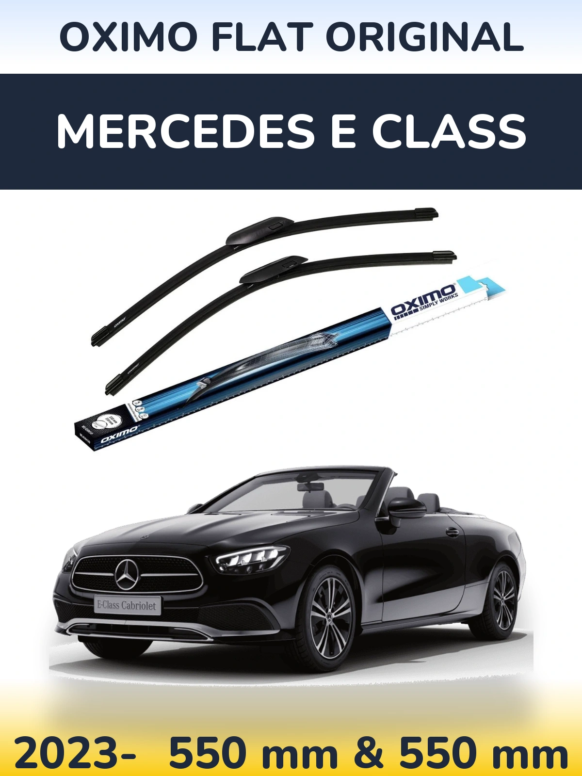 Комплект передних дворников Oximo Flat Original 550 & 550 мм для Mercedes E Class 2023-2026