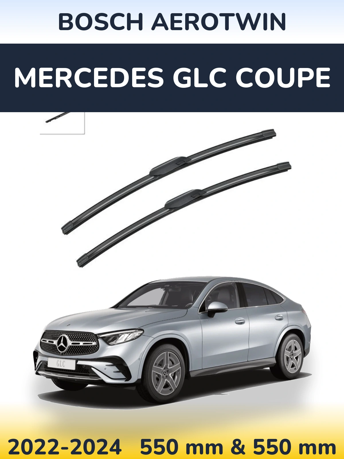 Komplet przednich wycieraczek BOSCH AeroTwin 550 & 550 mm do Mercedes GLC Coupe 2022-2024